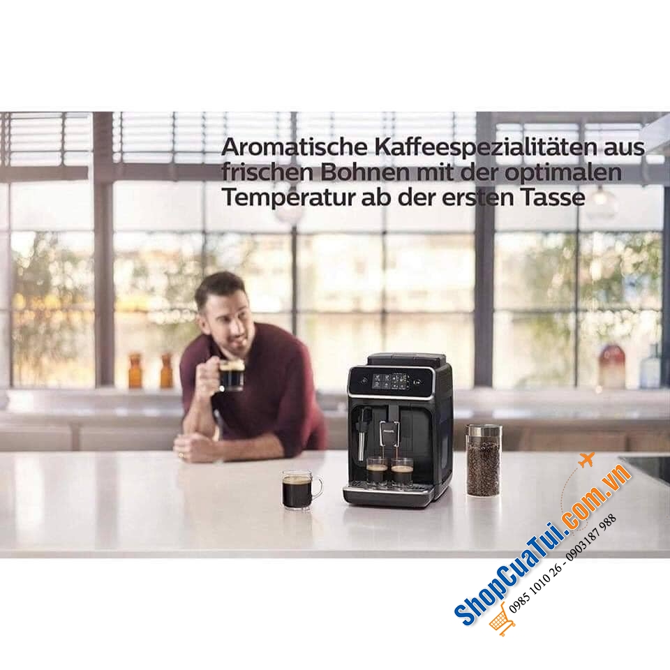 MÁY PHA CÀ PHÊ PHILIPS EP2221/40 - thưởng thức ba đặc sản cà phê thơm (espresso, cà phê, cappuccino) - dễ dàng hơn bao giờ hết