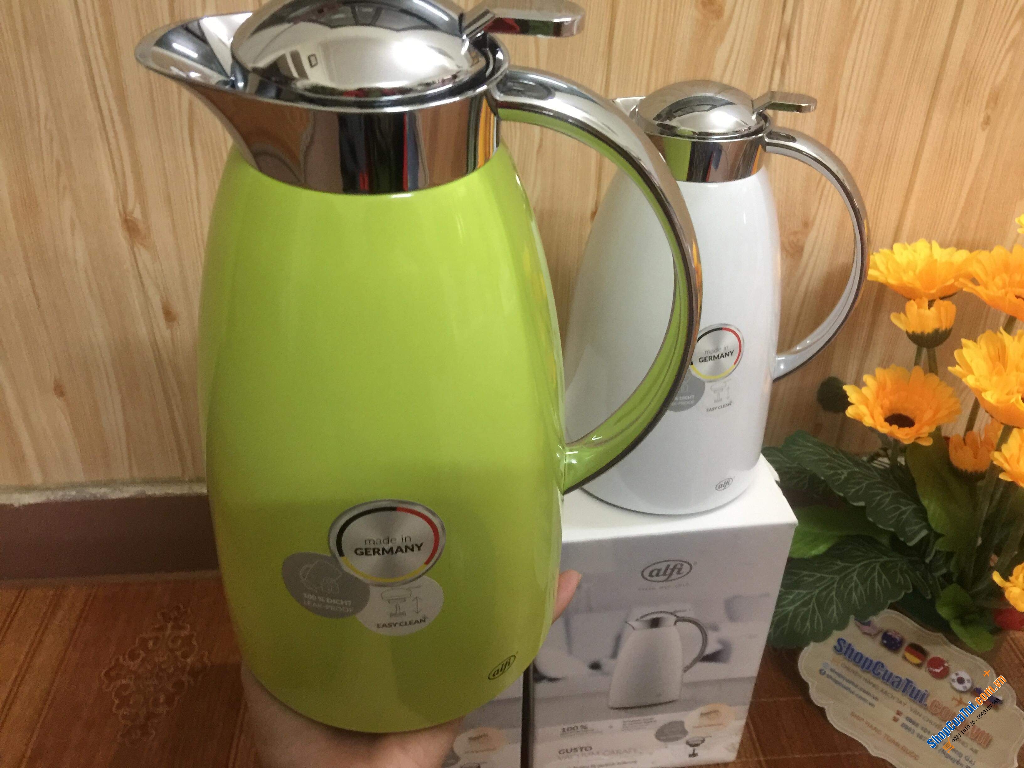 BÌNH GIỮ NHIỆT ALFI GUSTO 1L  - Made in Germany - màu trắng hoặc màu xanh