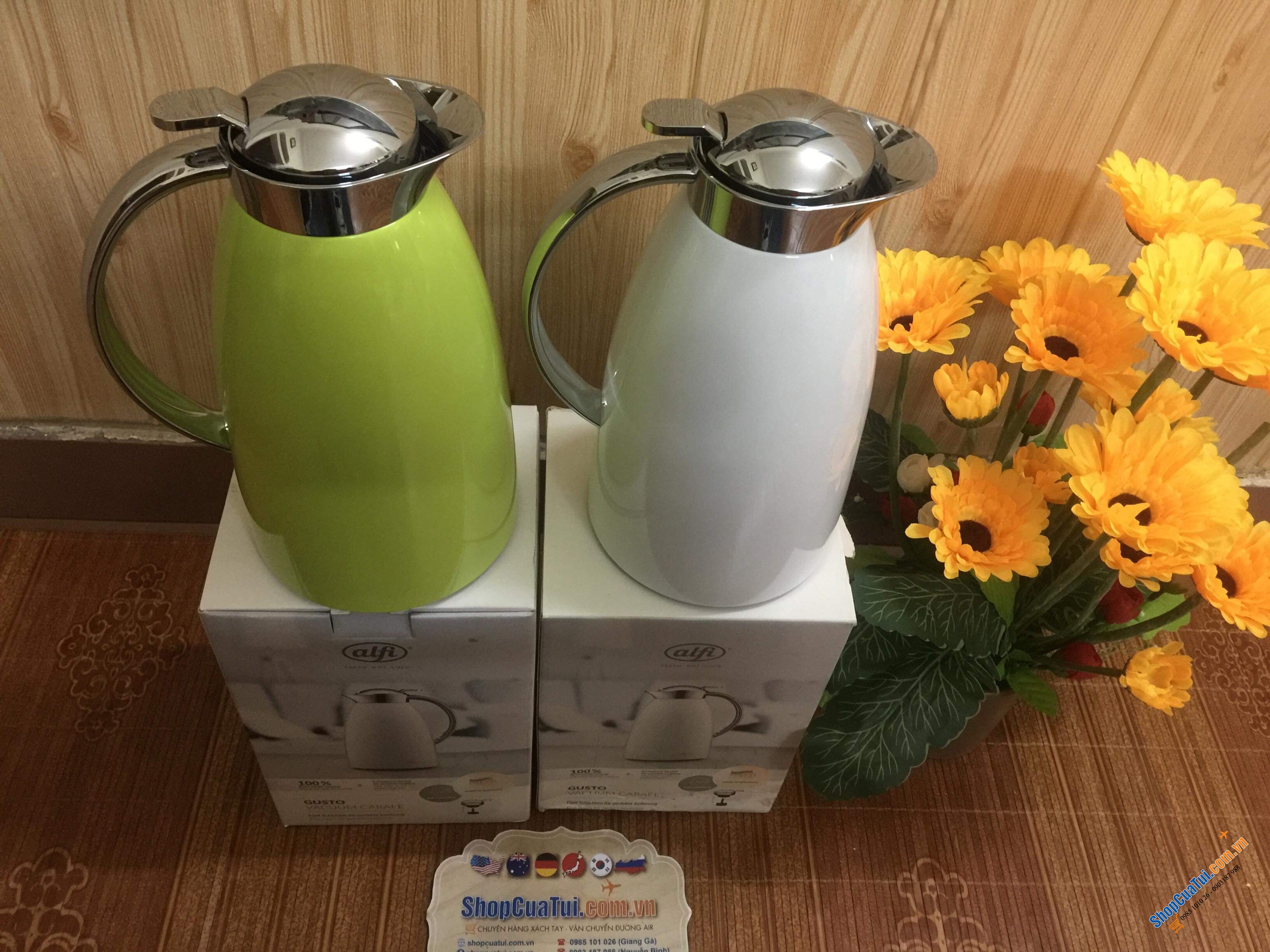 BÌNH GIỮ NHIỆT ALFI GUSTO 1L  - Made in Germany - màu trắng hoặc màu xanh