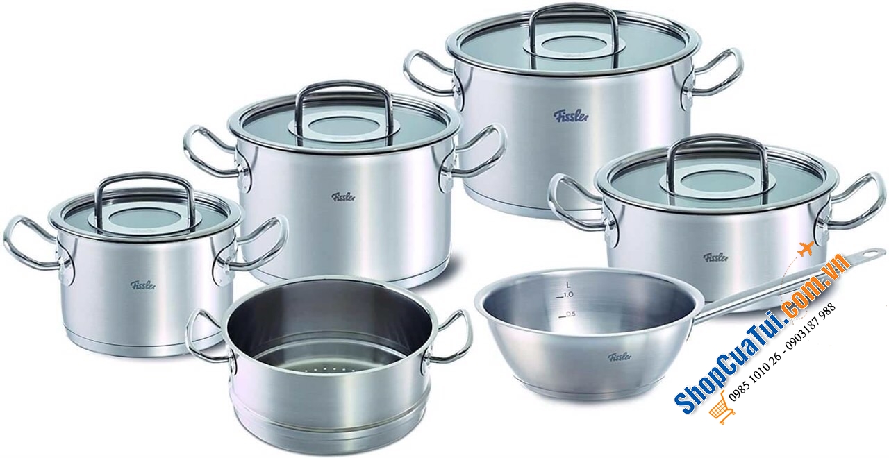 Bộ Fissler Profi Original 6 món (4 nồi + 1 xửng hấp + 1 quánh)