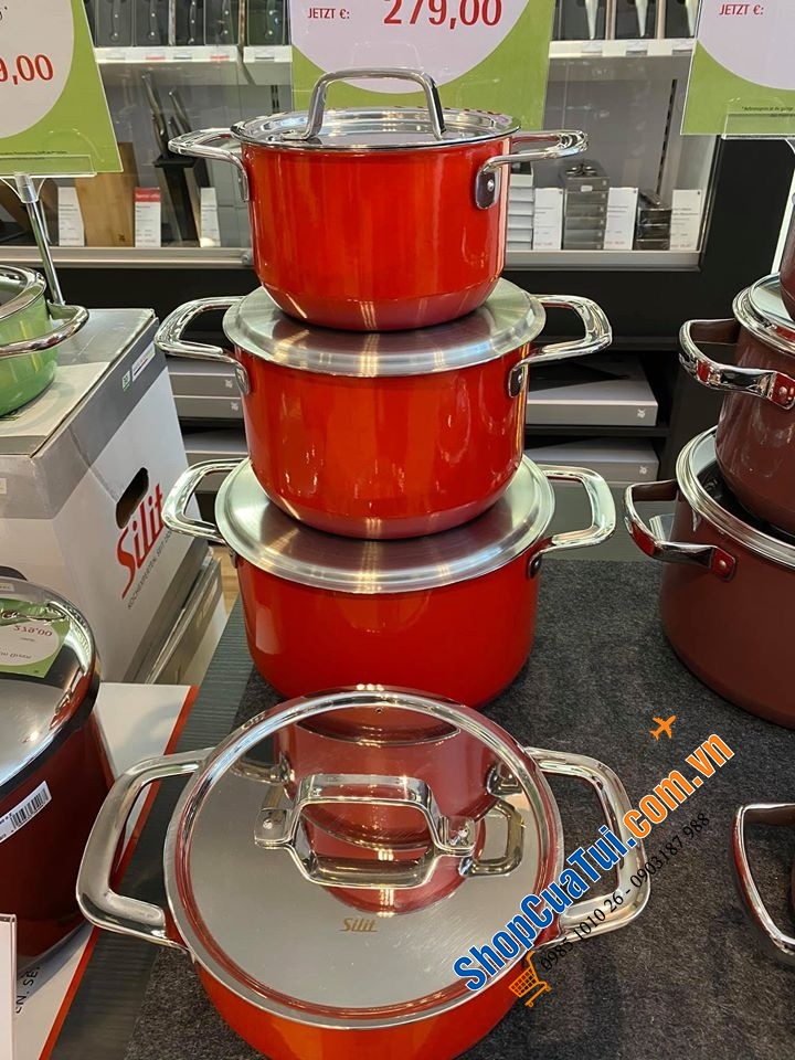 Bộ nồi Silit Silargan Zeno vung thép 4 món - Made in Germany - Hãng bảo hành 30 năm