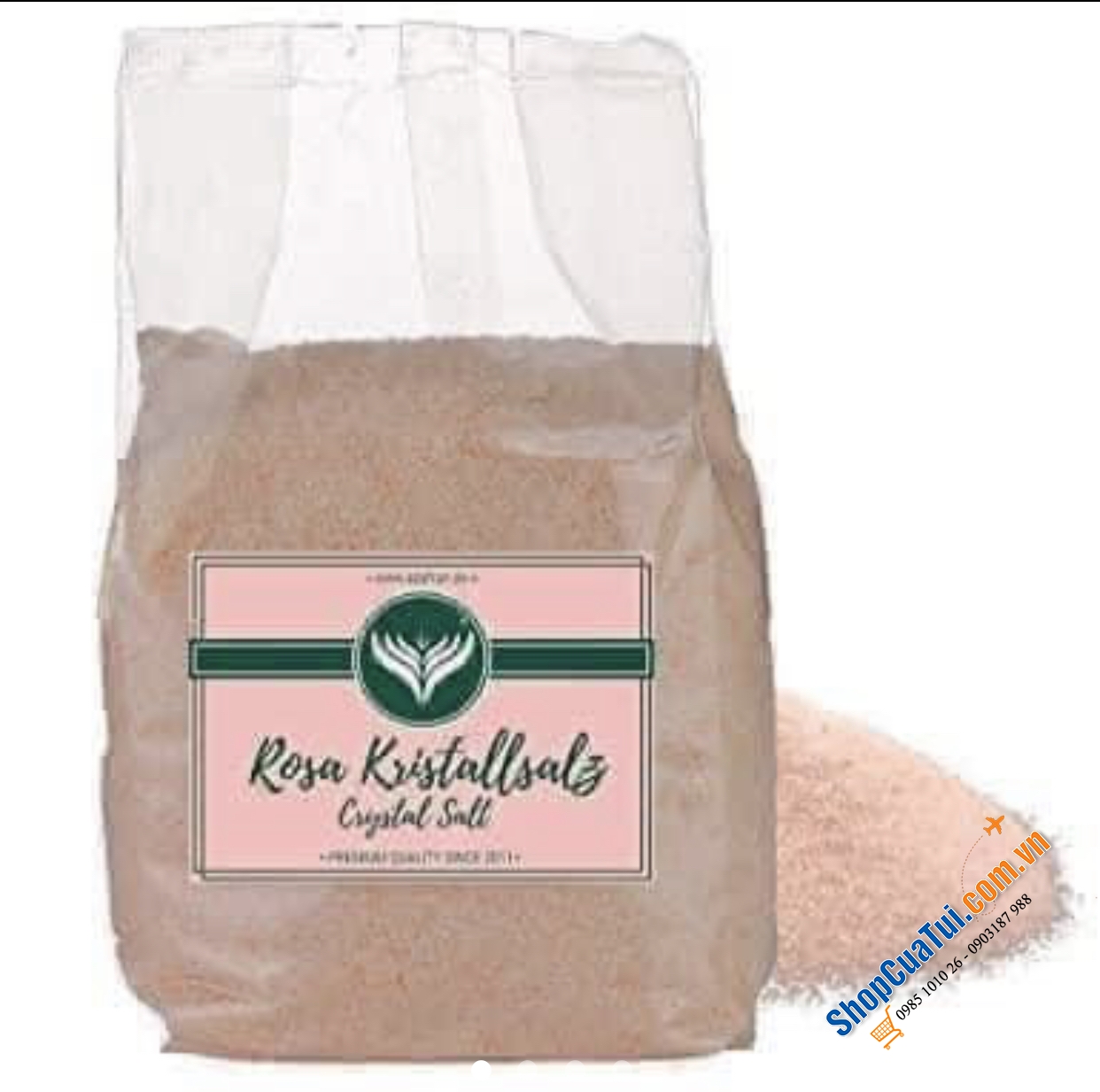 MUỐI HỒNG AZAFRAN ROSA KRISTALK SALZ túi 1kg - MUỐI HỒNG HIMALAYA TÚI 1KG LOẠI HỘT CHƯA XAY hoặc ĐÃ XAY