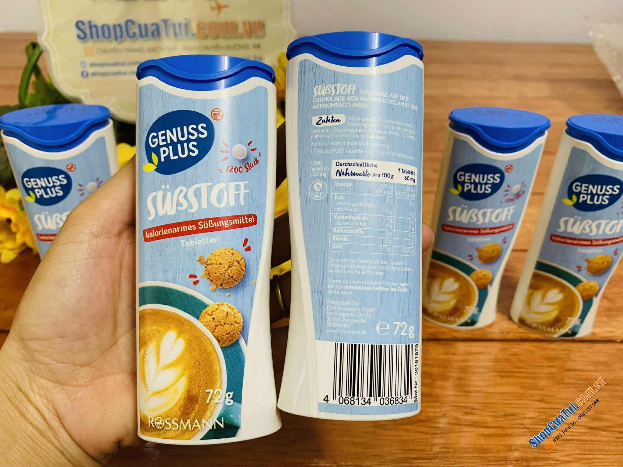 ĐƯỜNG CHO NGƯỜI ĂN KIÊNG VÀ TIỂU ĐƯỜNG SÜßSTOFF 1200 viên của DAS GESUNDE PLUS - ĐỨC