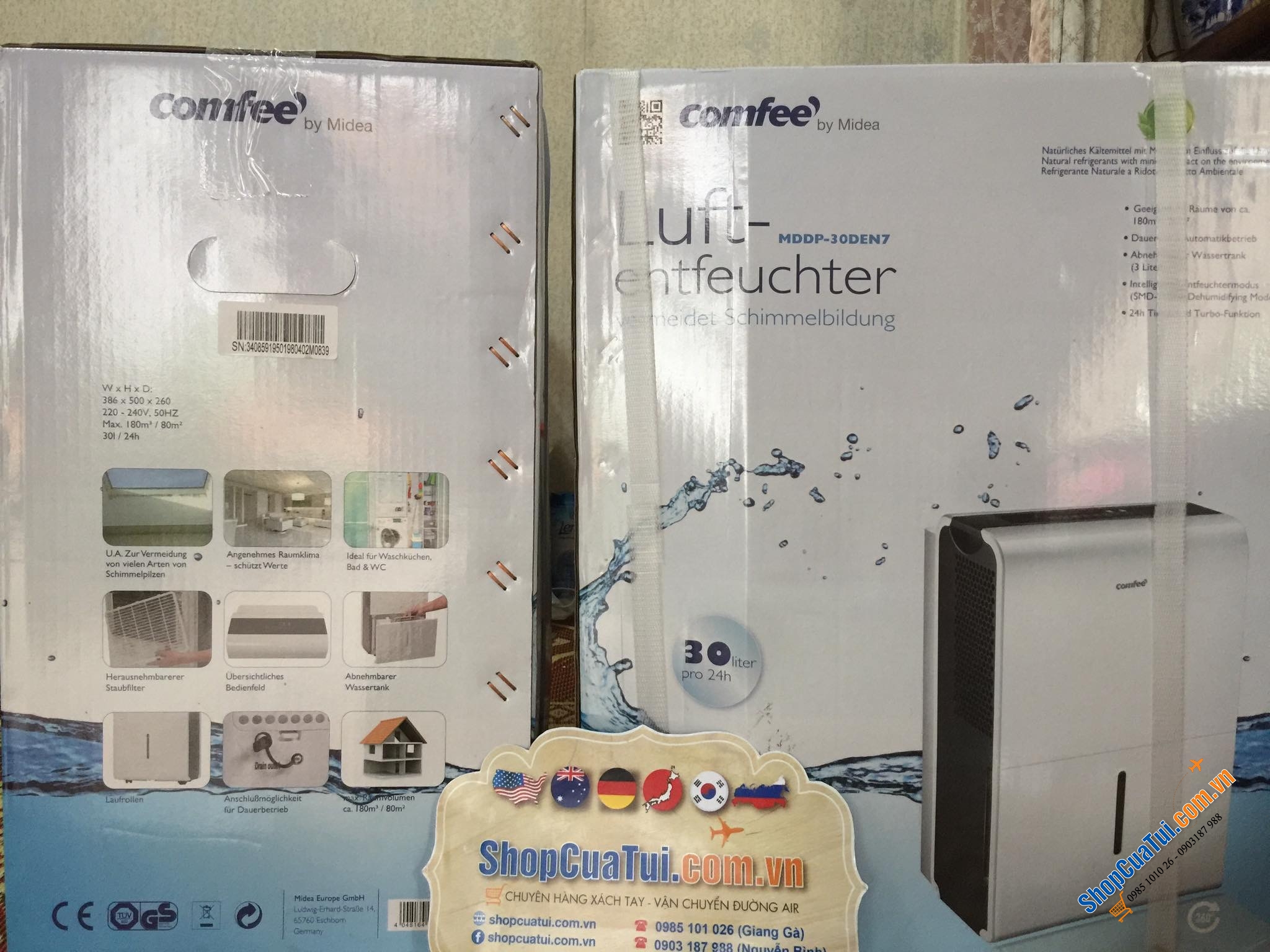 MÁY HÚT ẨM COMFEE MDDP30 DEN7 CÔNG SUẤT HÚT 30L/ 24h - phù hợp cho phòng đến 73 m2
