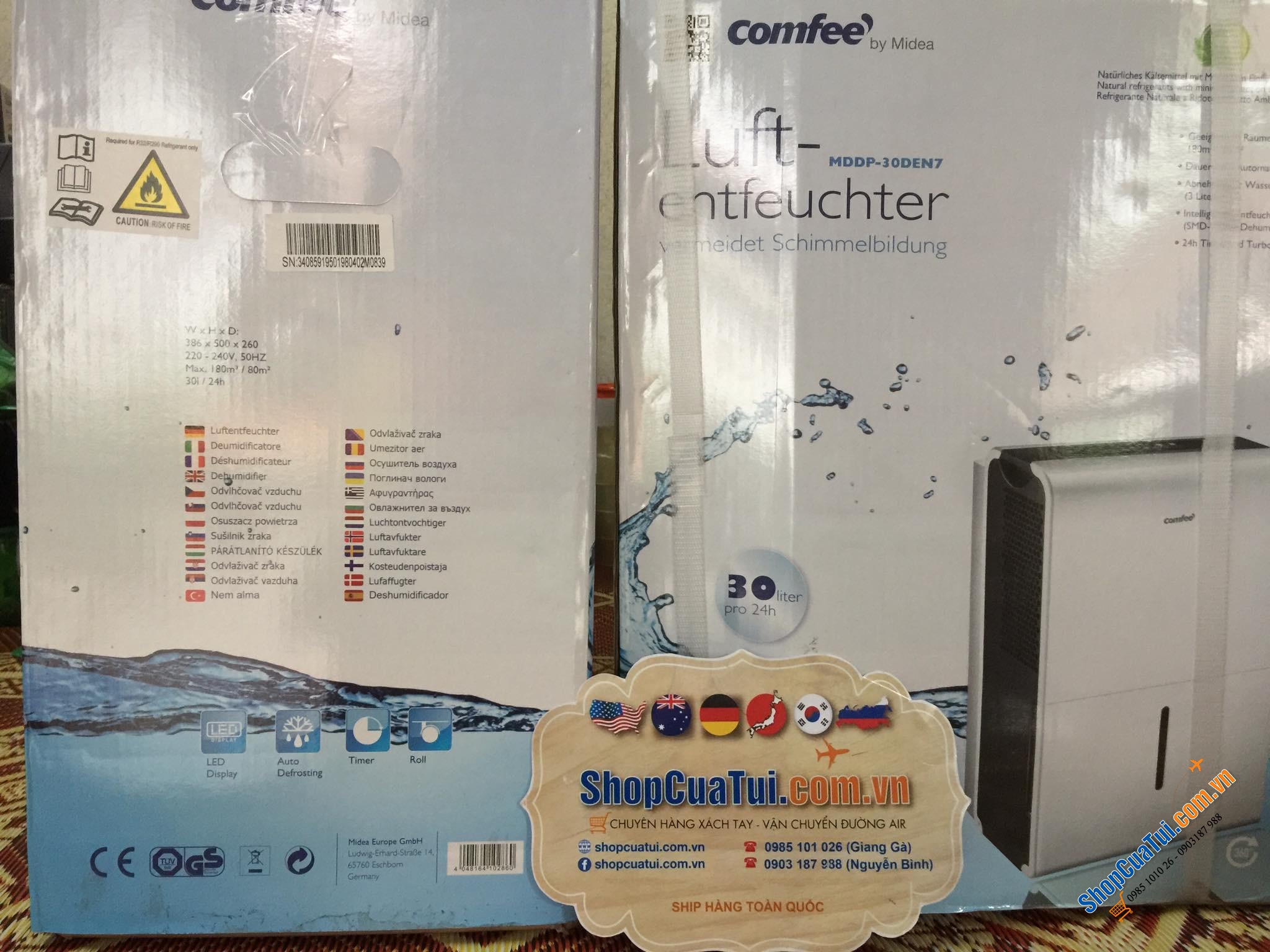 MÁY HÚT ẨM COMFEE MDDP30 DEN7 CÔNG SUẤT HÚT 30L/ 24h - phù hợp cho phòng đến 73 m2