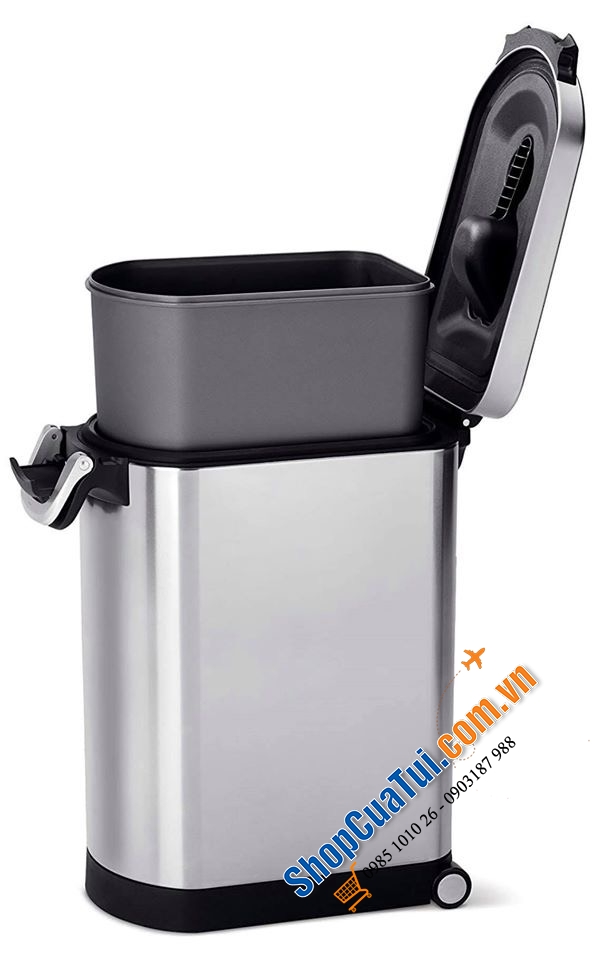 Thùng đựng gạo inox Simplehuman cao cấp 30 lit cho khoảng 15 kg gạo