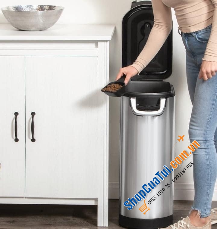 Thùng đựng gạo inox Simplehuman cao cấp 30 lit cho khoảng 15 kg gạo