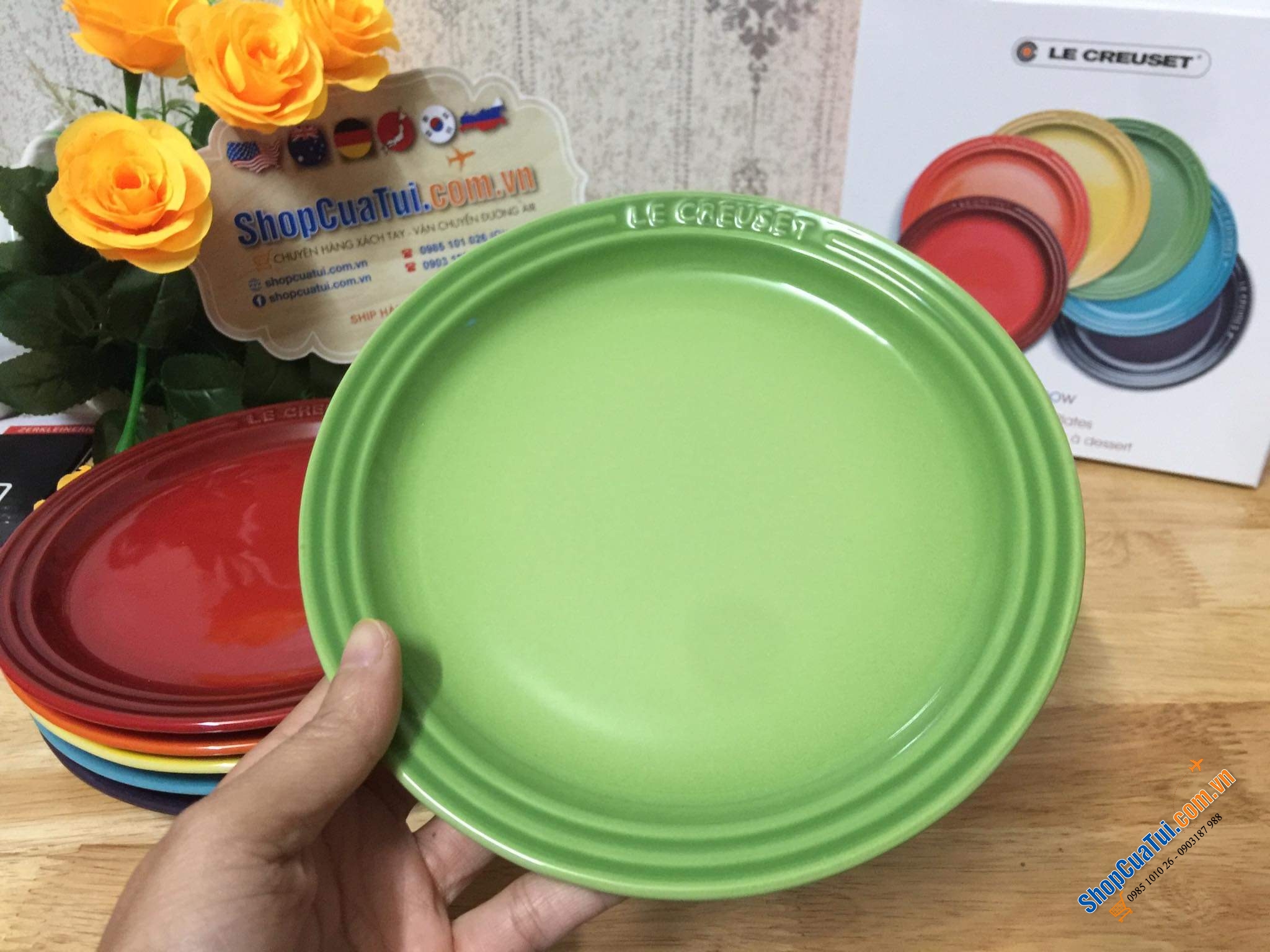 BỘ ĐĨA CẦU VỒNG - BỘ ĐĨA  LE CREUSET 6 CHIẾC 18cm CÁC MÀU