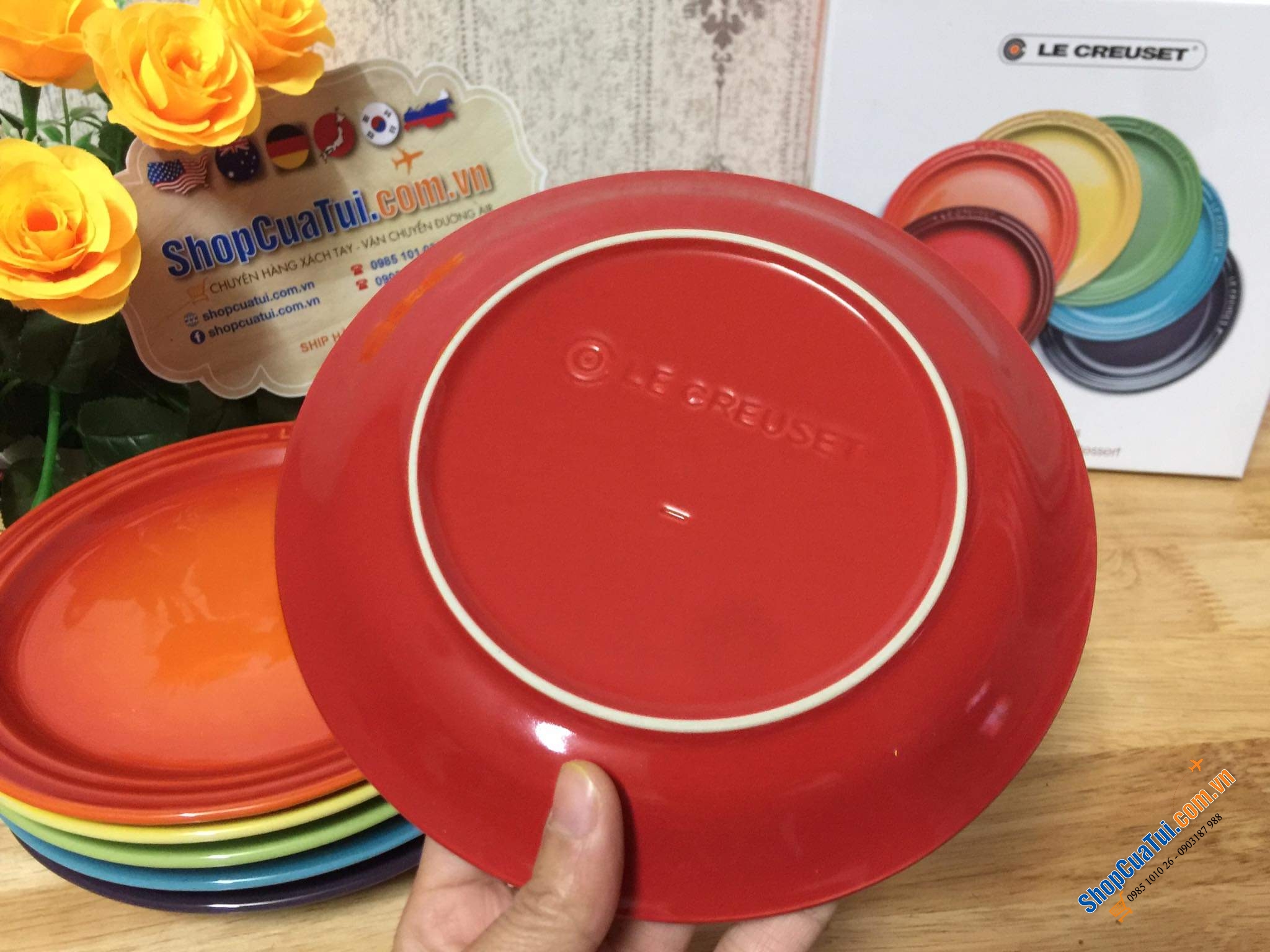 BỘ ĐĨA CẦU VỒNG - BỘ ĐĨA  LE CREUSET 6 CHIẾC 18cm CÁC MÀU