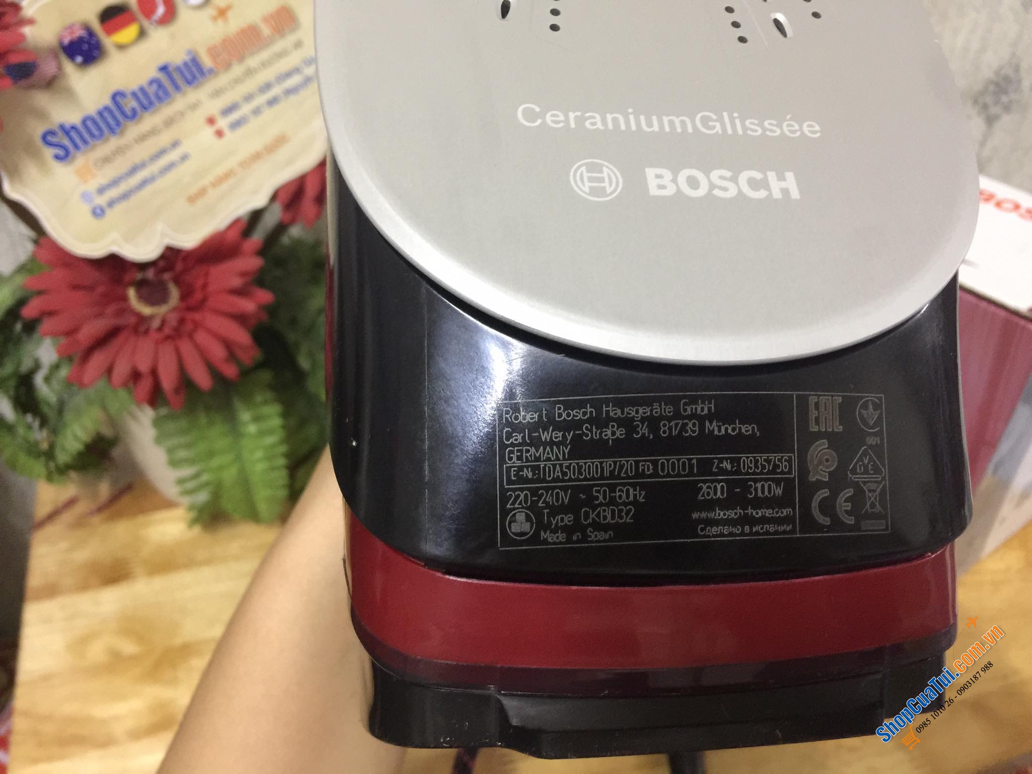 BÀN LÀ BOSCH TDA 503001 P Edition Rosso - Made in Spain. Công suất 3000w