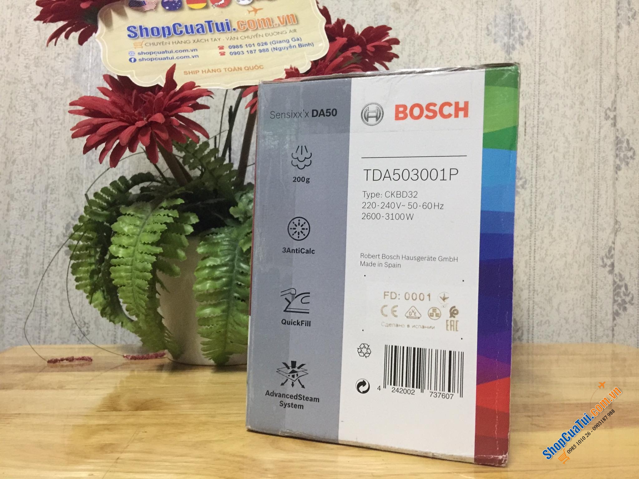 BÀN LÀ BOSCH TDA 503001 P Edition Rosso - Made in Spain. Công suất 3000w