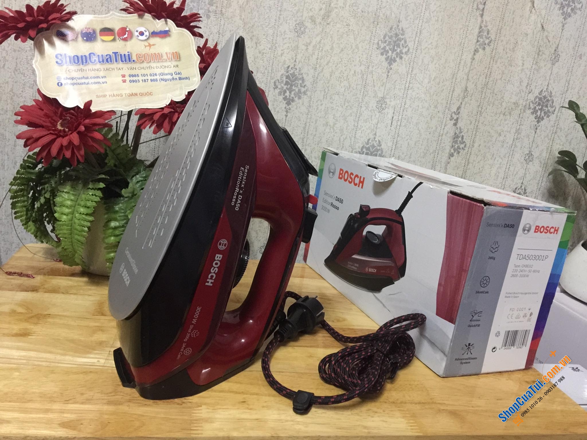 BÀN LÀ BOSCH TDA 503001 P Edition Rosso - Made in Spain. Công suất 3000w