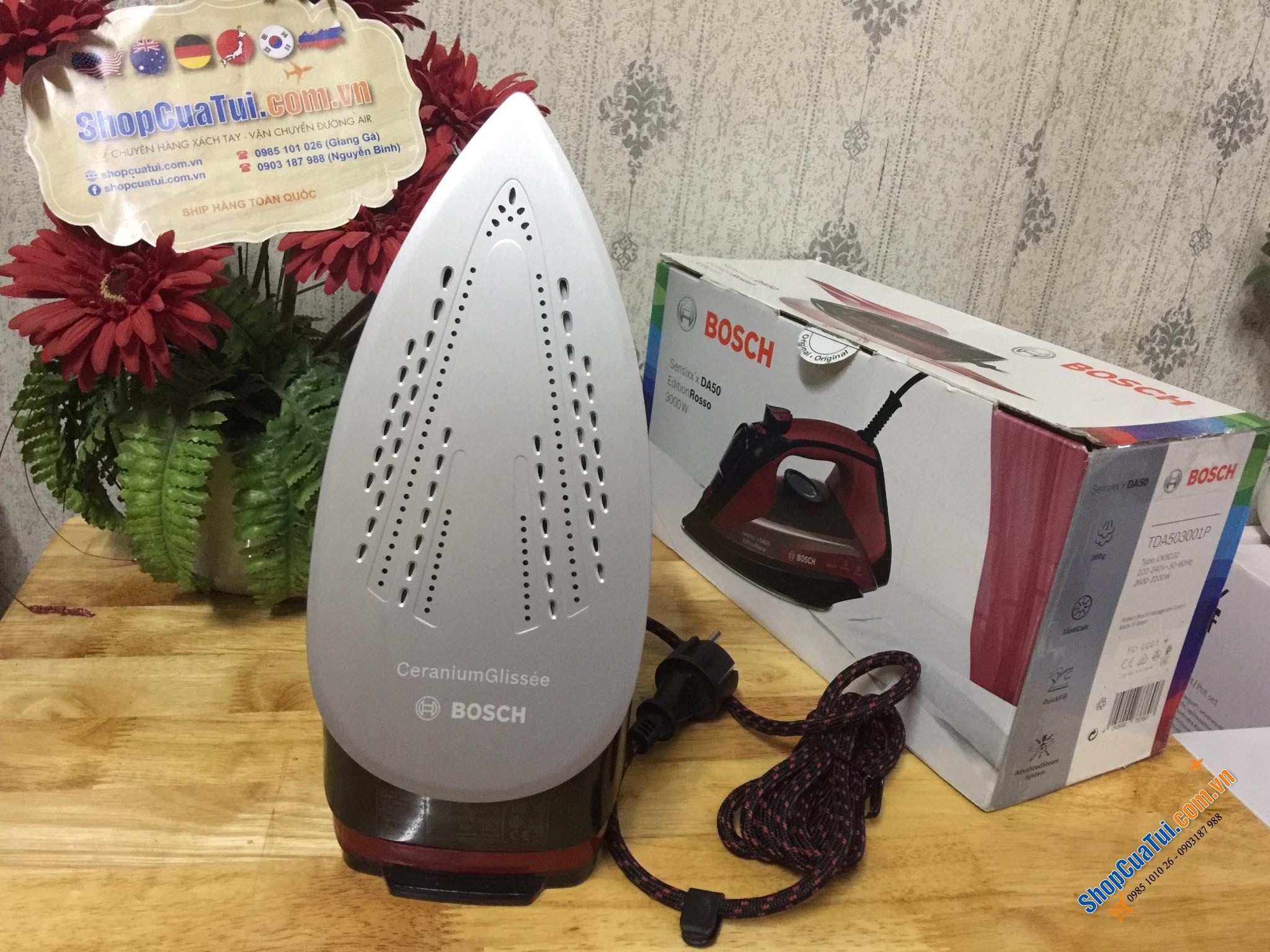 BÀN LÀ BOSCH TDA 503001 P Edition Rosso - Made in Spain. Công suất 3000w