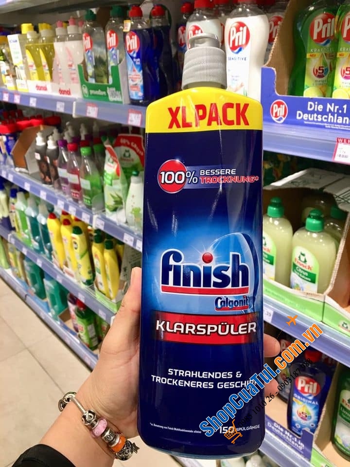 NƯỚC TRỢ XẢ FINISH CHUYÊN DÙNG CHO MÁY RỬA BÁT HAY CÒN GỌI LÀ NƯỚC LÀM BÓNG FINISH 750ml - cho bát đĩa bóng sáng, nhanh khô