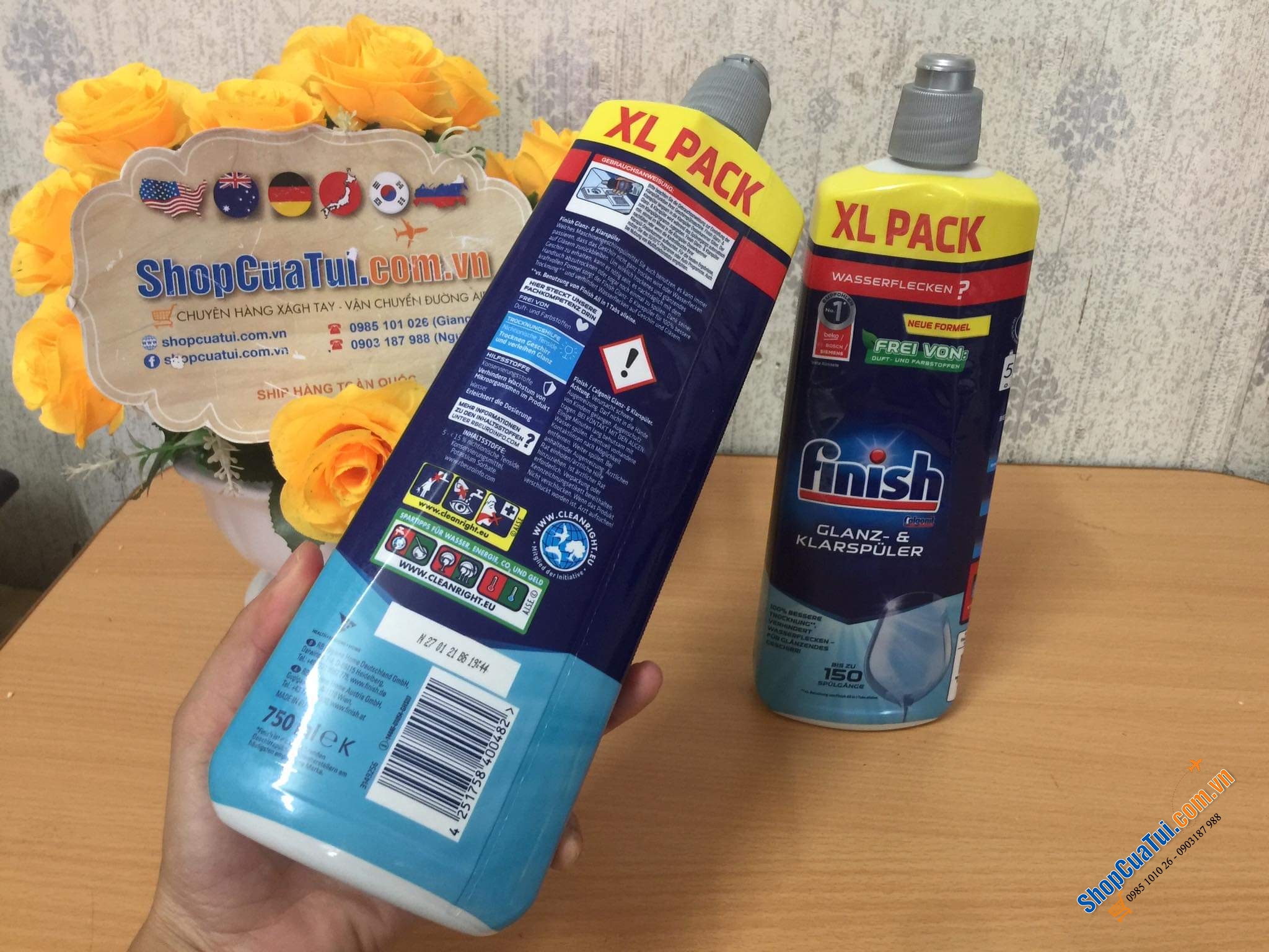 NƯỚC TRỢ XẢ FINISH CHUYÊN DÙNG CHO MÁY RỬA BÁT HAY CÒN GỌI LÀ NƯỚC LÀM BÓNG FINISH 750ml - cho bát đĩa bóng sáng, nhanh khô