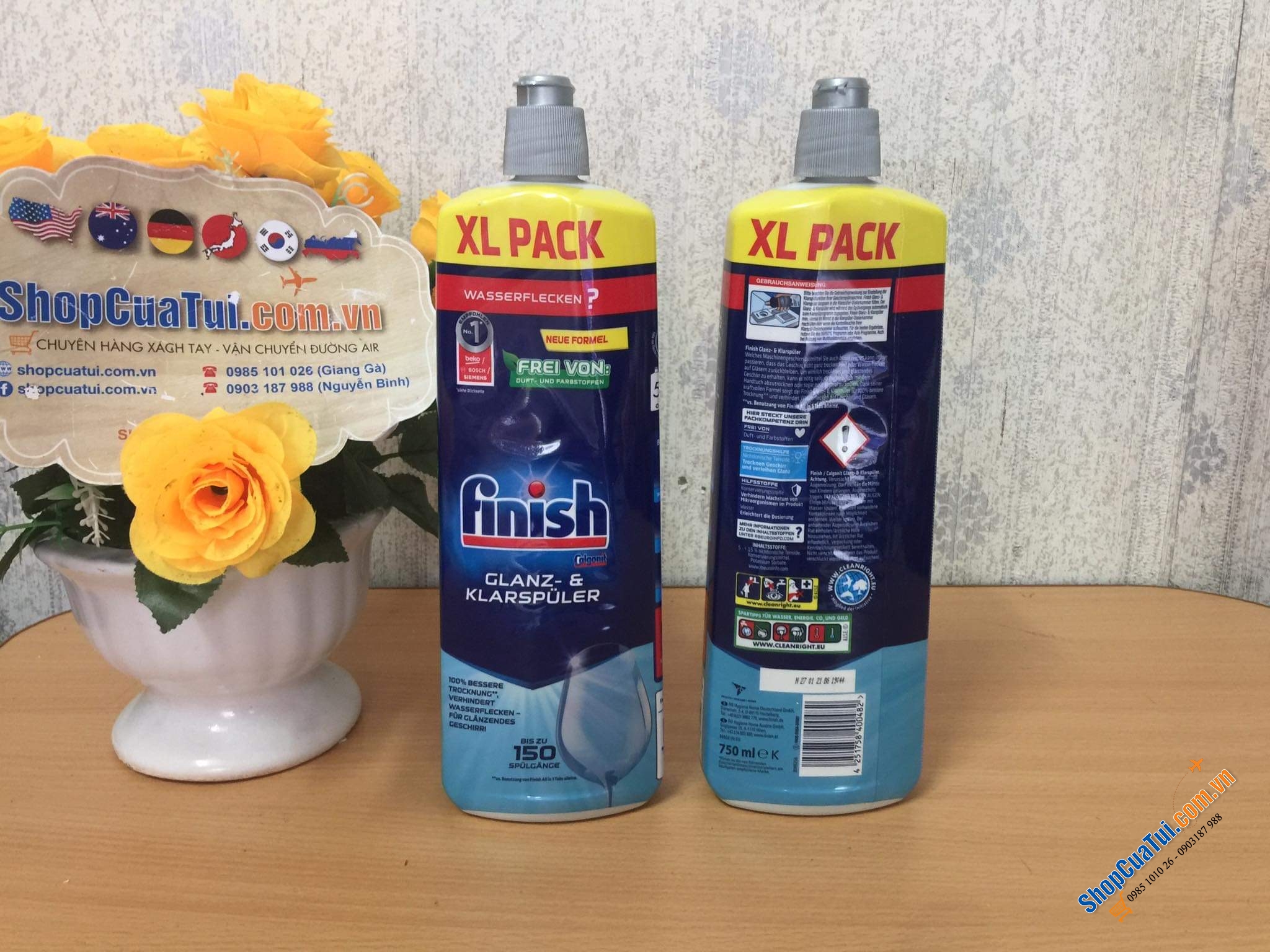 NƯỚC TRỢ XẢ FINISH CHUYÊN DÙNG CHO MÁY RỬA BÁT HAY CÒN GỌI LÀ NƯỚC LÀM BÓNG FINISH 750ml - cho bát đĩa bóng sáng, nhanh khô