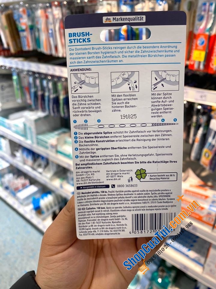 TĂM NHA KHOA DẠNG QUE DONTODENT 150 QUE.