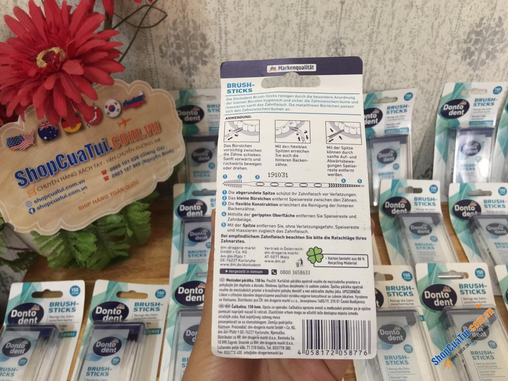 TĂM NHA KHOA DẠNG QUE DONTODENT 150 QUE.