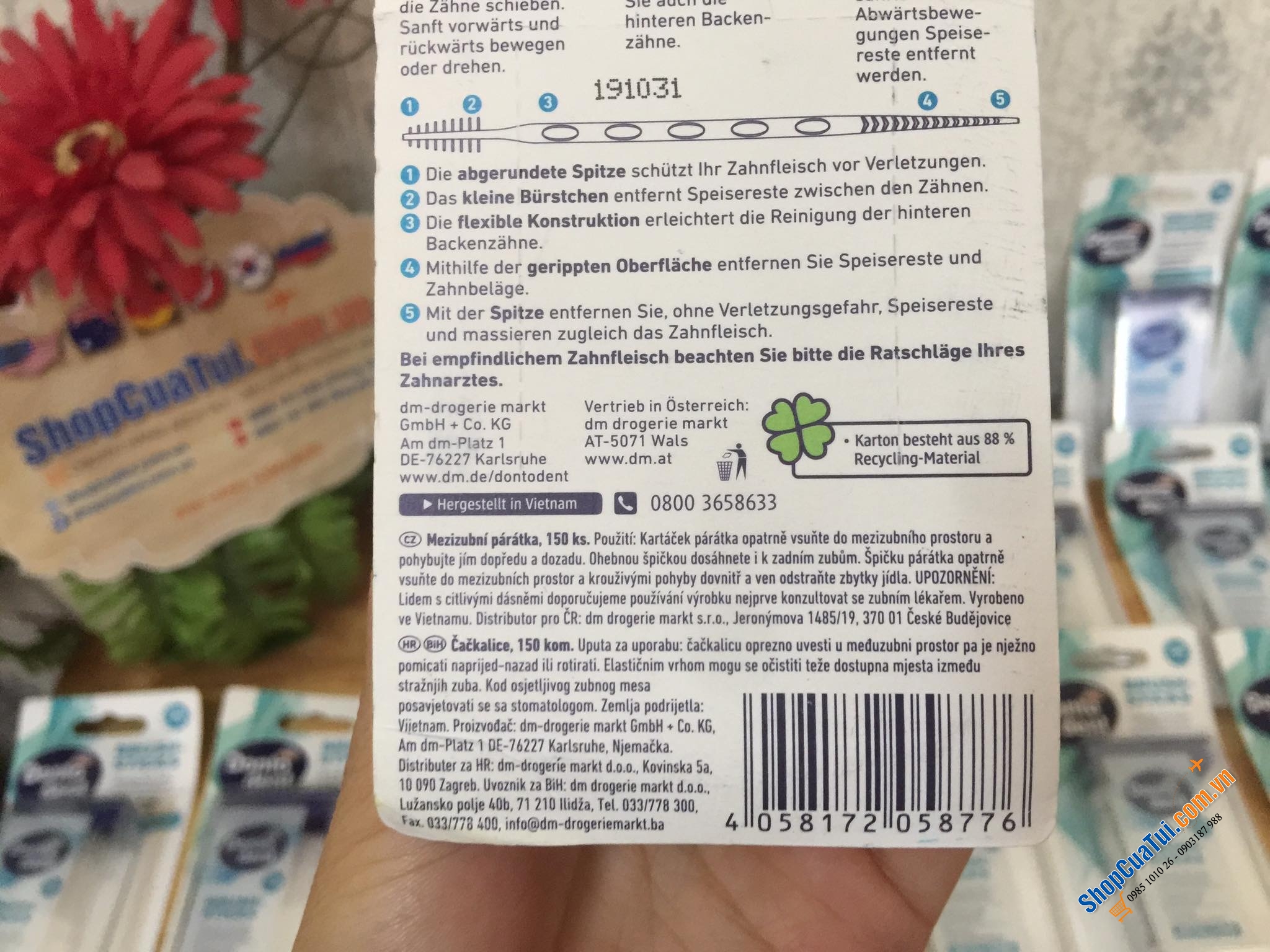 TĂM NHA KHOA DẠNG QUE DONTODENT 150 QUE.