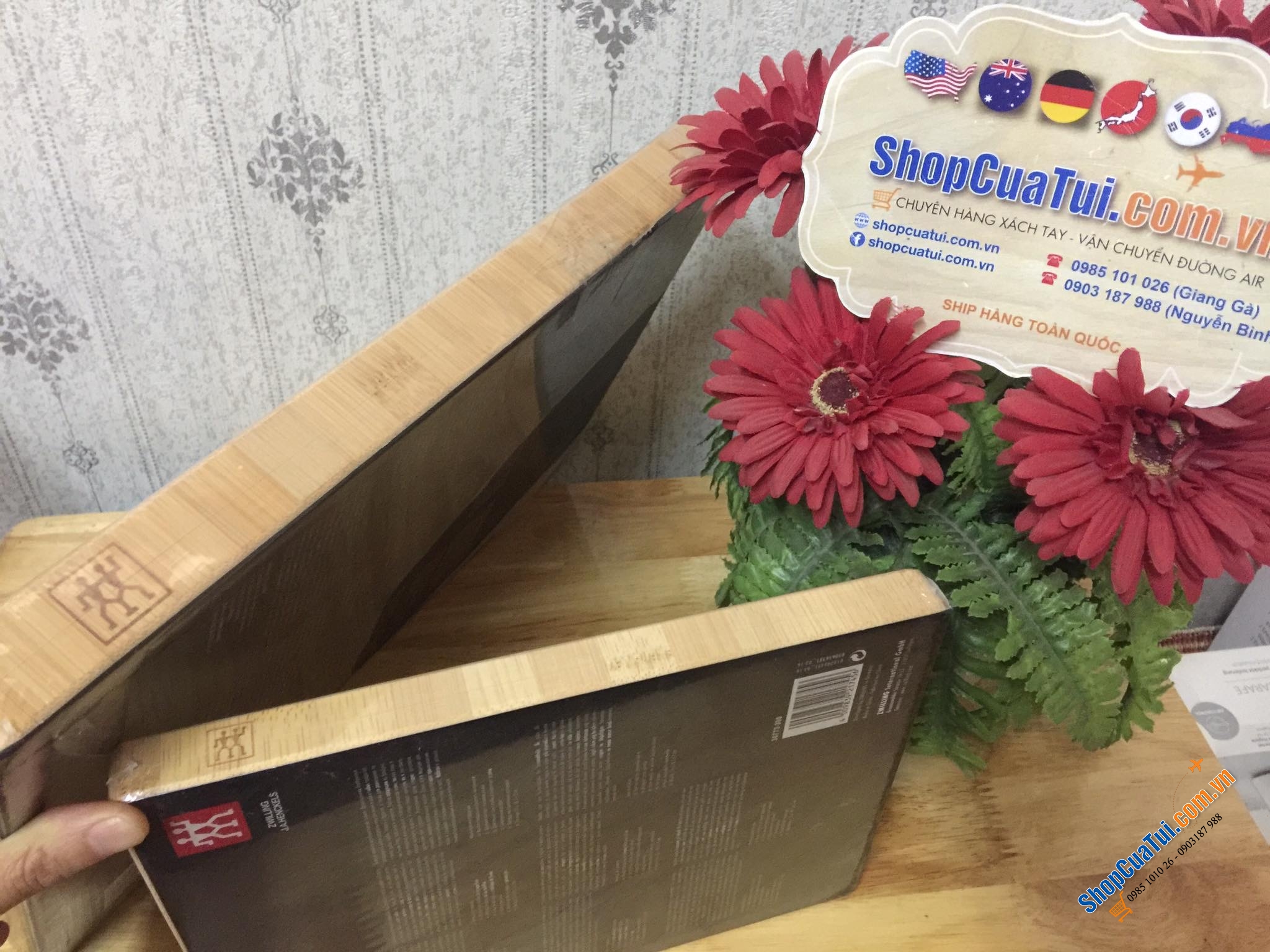 THỚT TRE ZWILLING TWIN CHẶT THÁI SZ NHỎ 25 x 18,5 CM