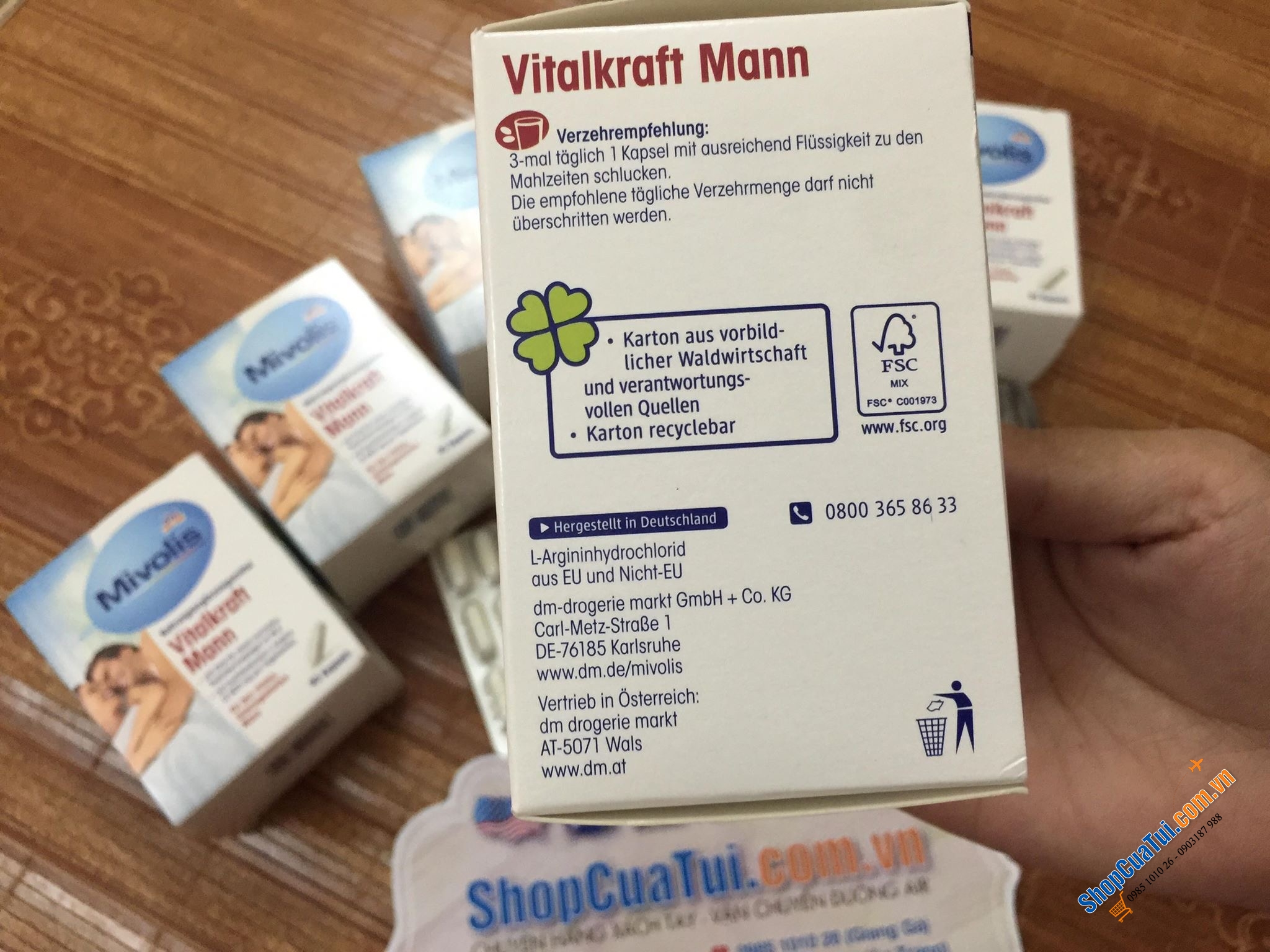 Viên uống Mivolis Vitalkraft Mann tăng cường sinh lý đàn ông Made in Germany hộp 90 viên