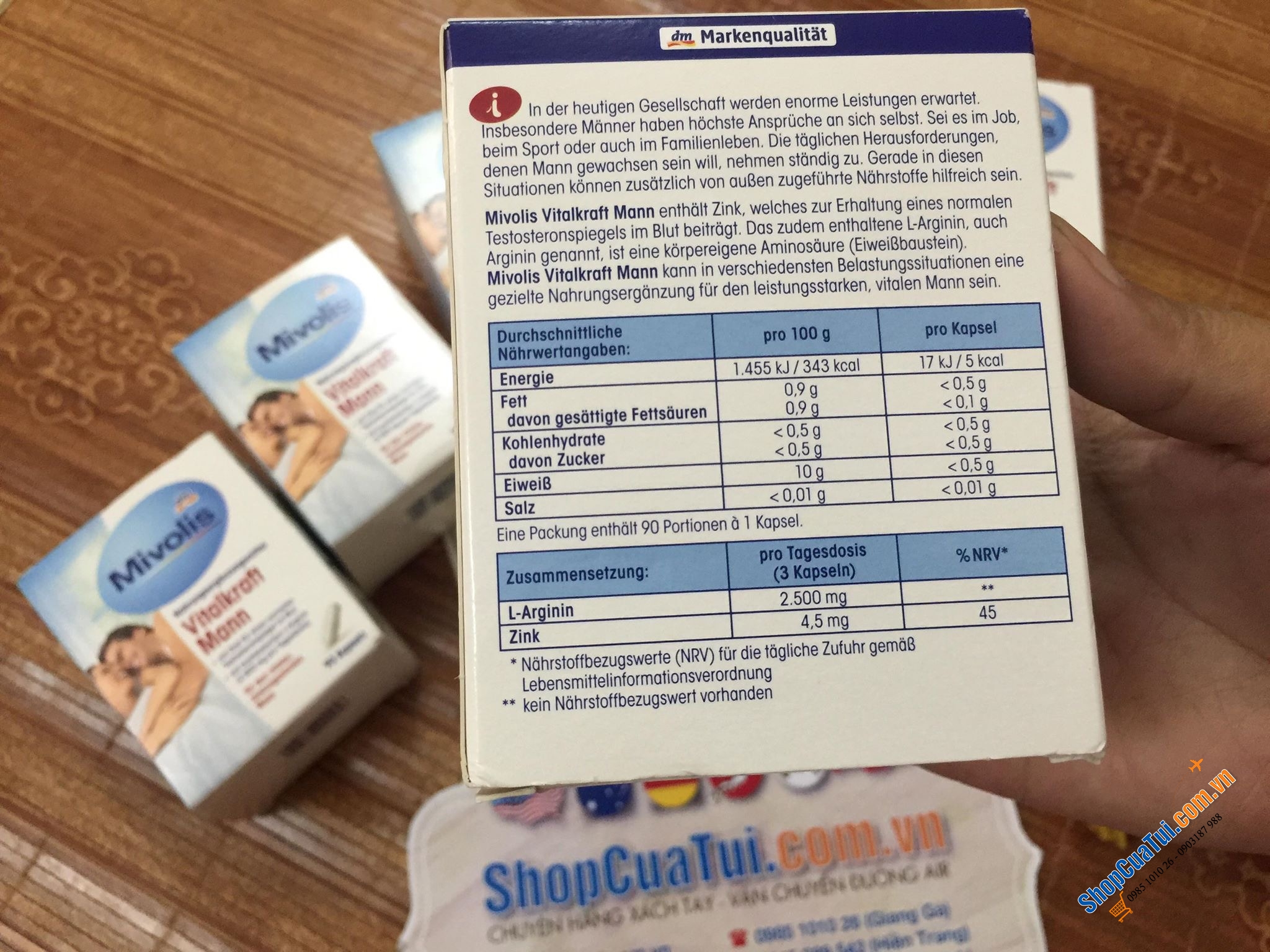 Viên uống Mivolis Vitalkraft Mann tăng cường sinh lý đàn ông Made in Germany hộp 90 viên