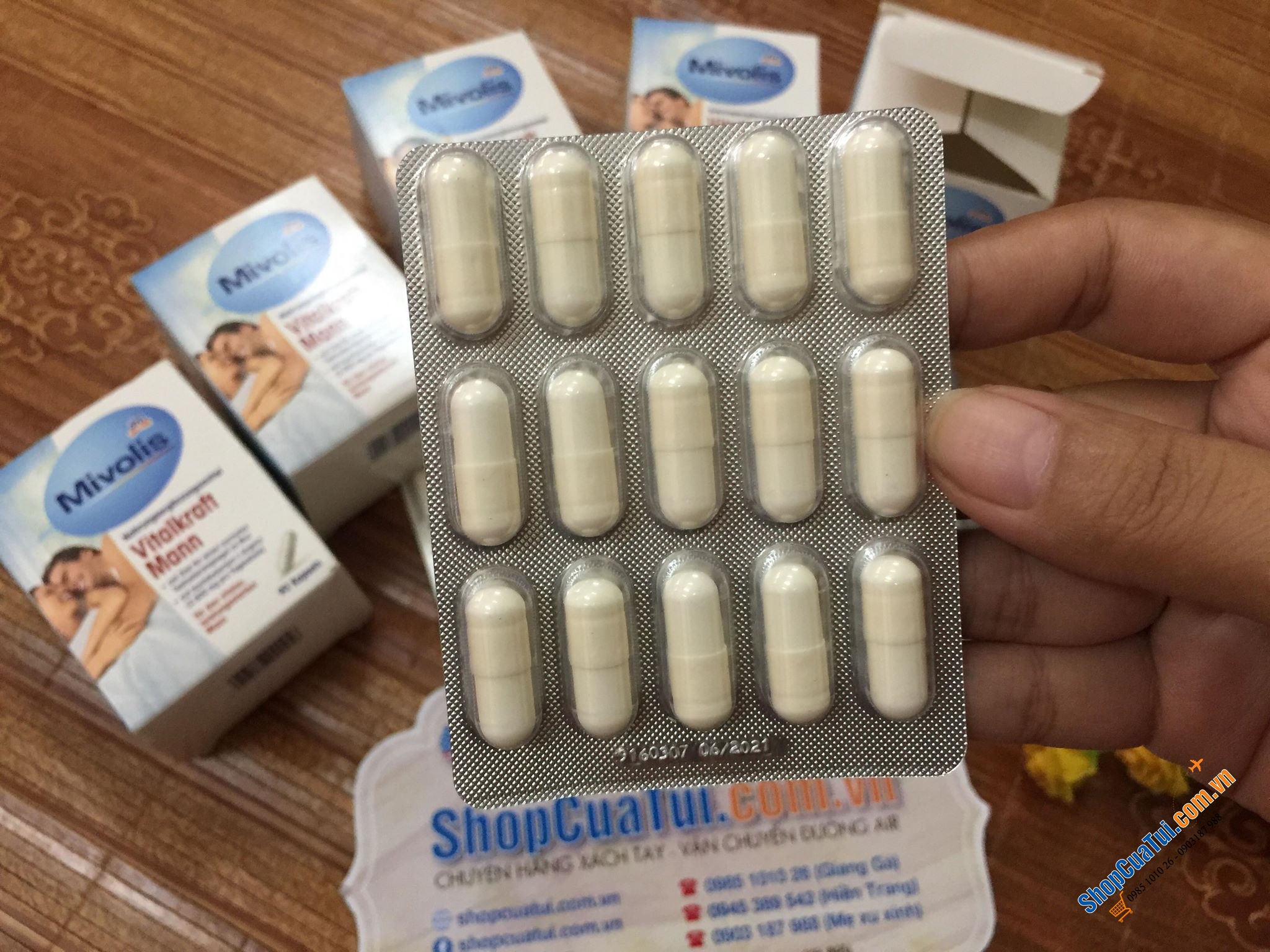 Viên uống Mivolis Vitalkraft Mann tăng cường sinh lý đàn ông Made in Germany hộp 90 viên