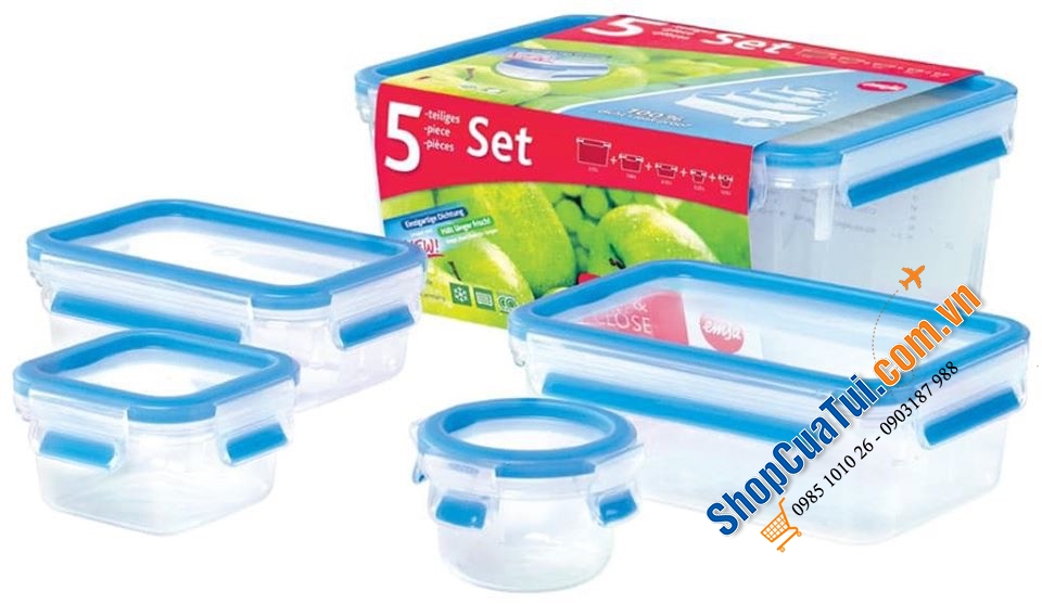Set Hộp đựng thực phẩm Emsa 5 món.