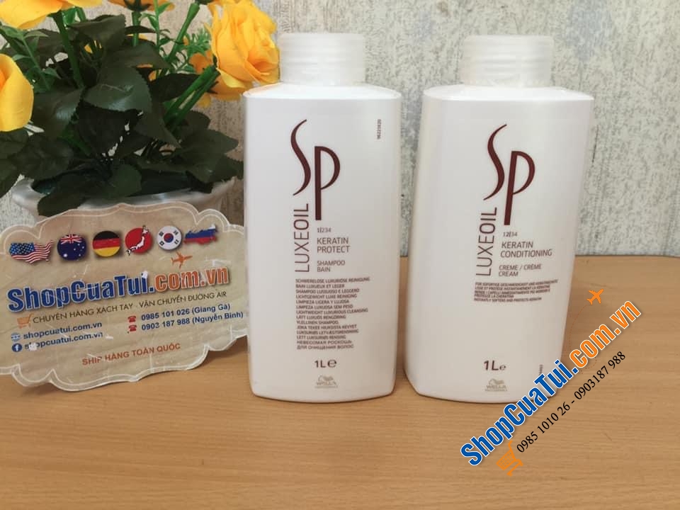 Combo 3 loại: DẦU GỘI +  XẢ + Ủ TÓC SP LUXE OIL KERATIN PROTECT PHỤC HỒI TÓC 1000ML x 2 VÀ REPAIR - MADE IN GERMANY - Dòng tốt nhất.