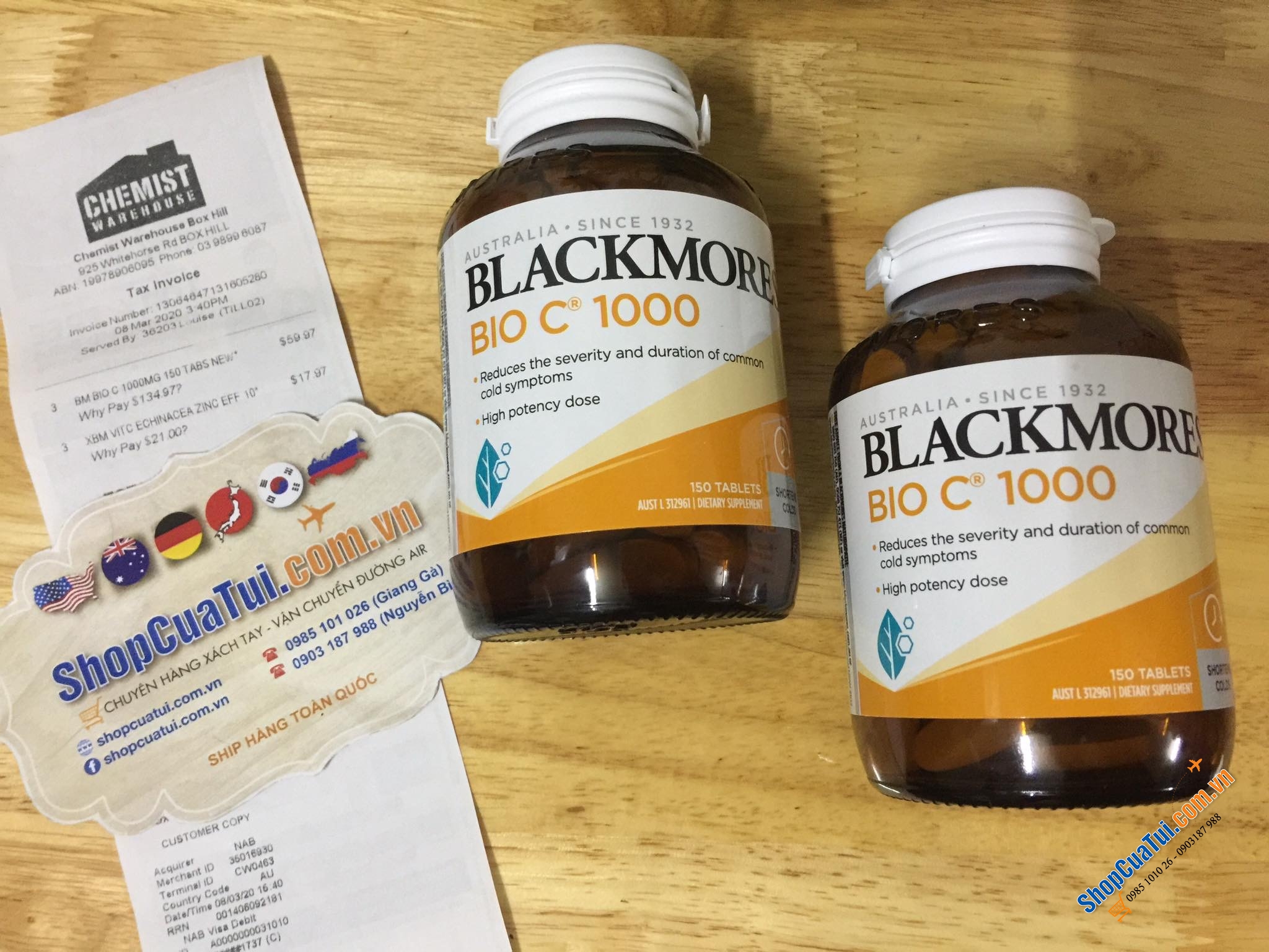 BLACKMORES BIO C 1000MG LỌ 150 VIÊN (Dòng cao cấp nhấy bổ sung Vitamin C cho cơ thể)