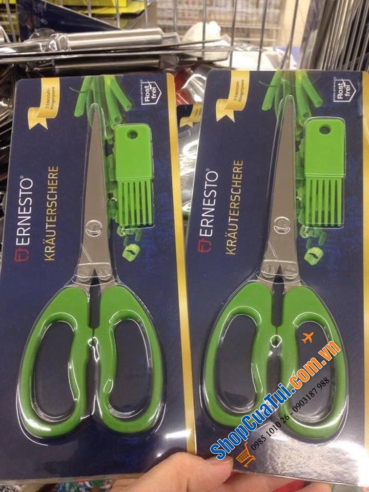 Kéo cắt vụn rau thơm, hành Ernesto 5 lưỡi dùng để cắt nhỏ hành, các loại rau thơm, gia vị khi nấu ăn.