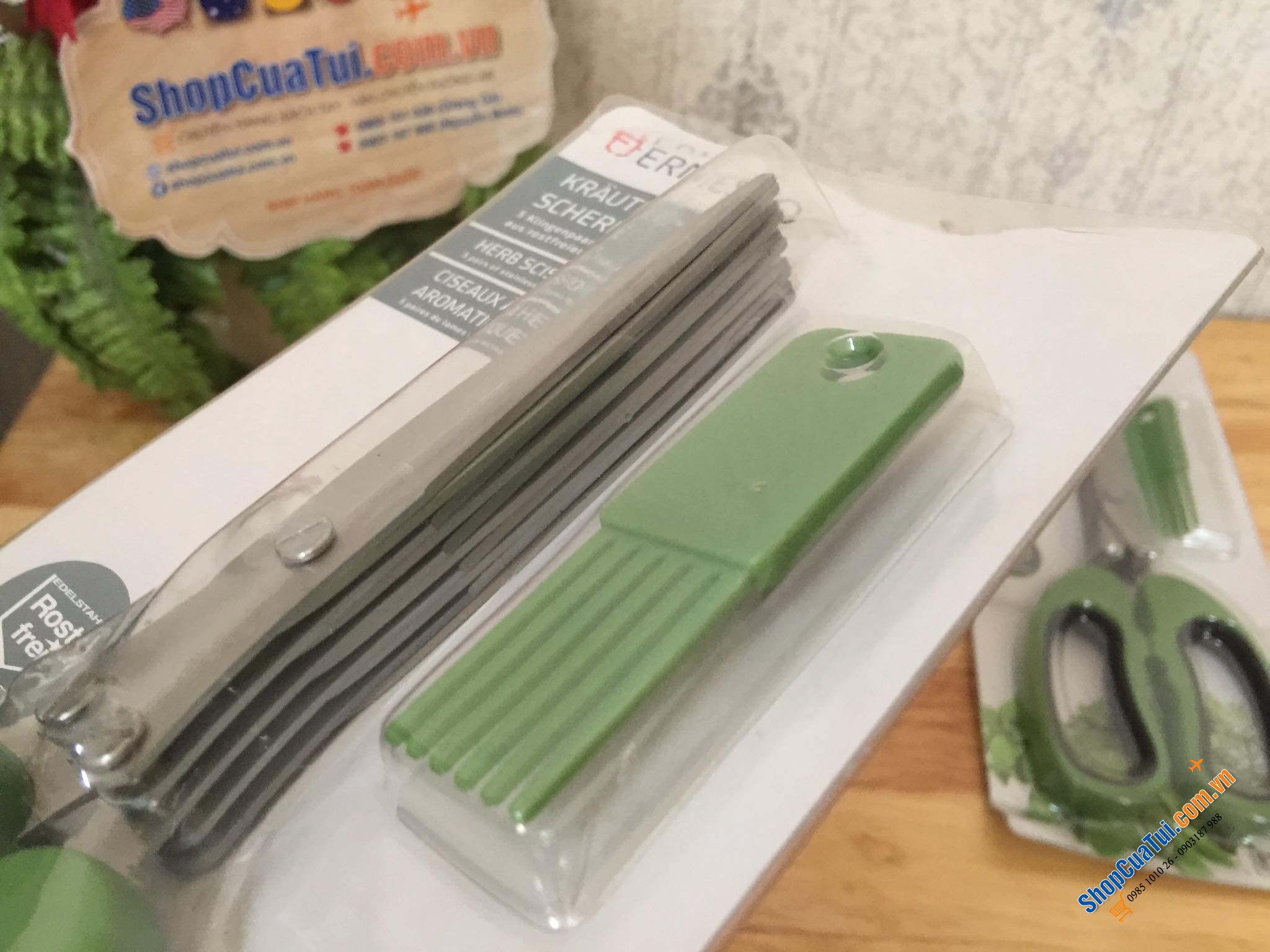 Kéo cắt vụn rau thơm, hành Ernesto 5 lưỡi dùng để cắt nhỏ hành, các loại rau thơm, gia vị khi nấu ăn.