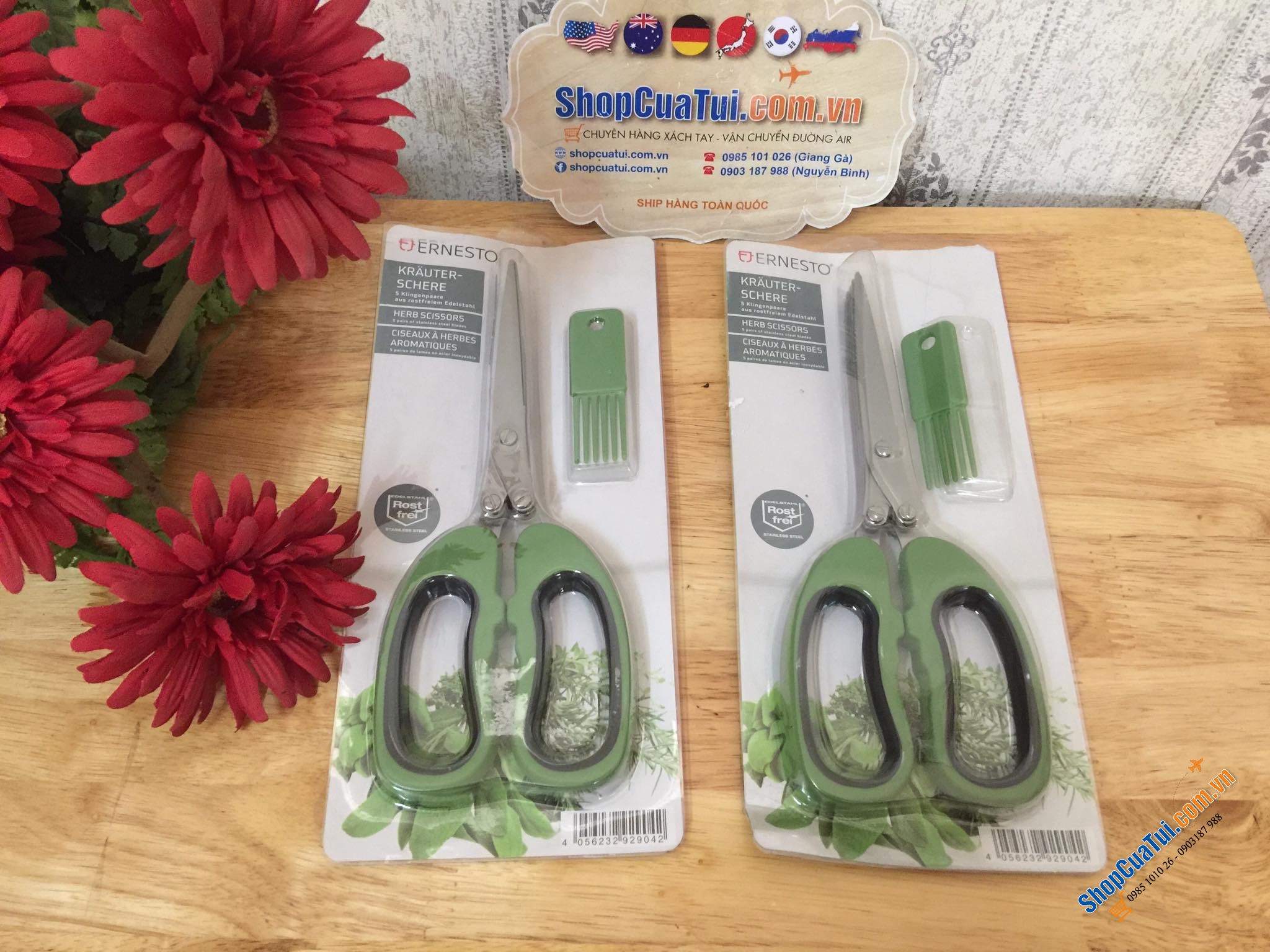 Kéo cắt vụn rau thơm, hành Ernesto 5 lưỡi dùng để cắt nhỏ hành, các loại rau thơm, gia vị khi nấu ăn.