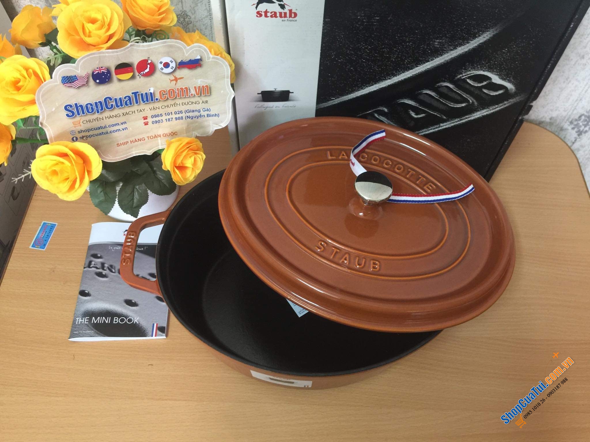 NỒI GANG ĐÚC STAUB OVAL 31CM MÀU VÀNG MÙ TẠT