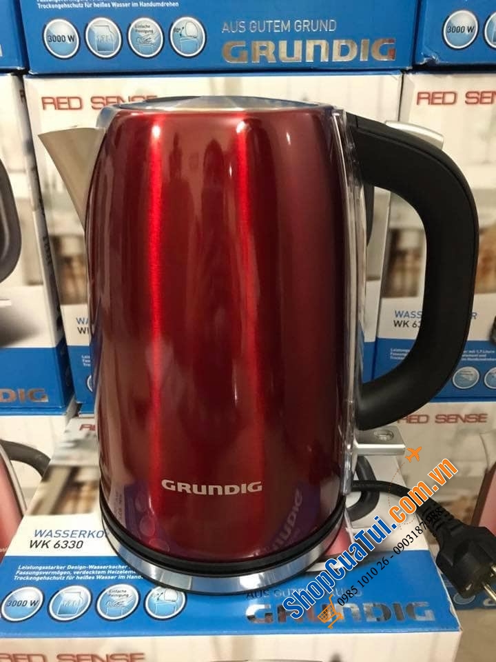 ẤM SIÊU TỐC CAO CẤP GRUNDIG ĐỎ SIÊU ĐẸP.
