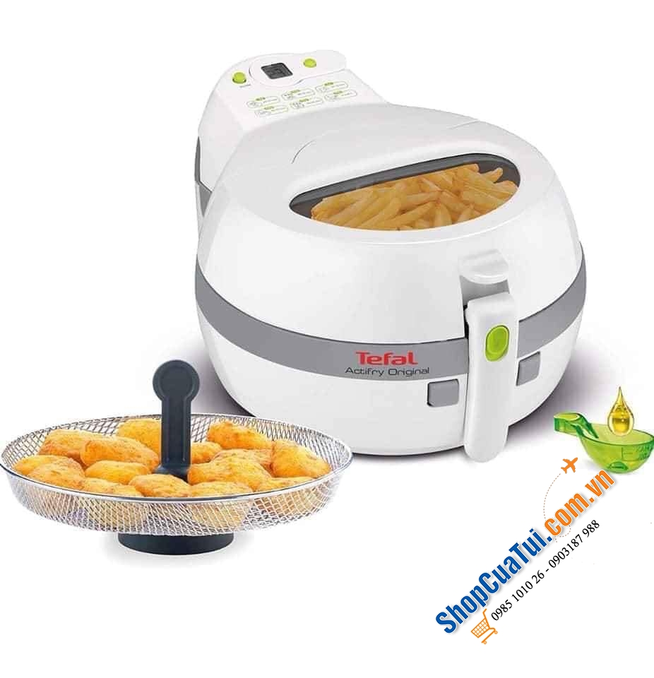 NỒI CHIÊN KHÔNG DẦU TEFAL FZ7110 cải tiến kèm thêm vỉ lưới tuyệt ngon cho các món nướng - Made in france