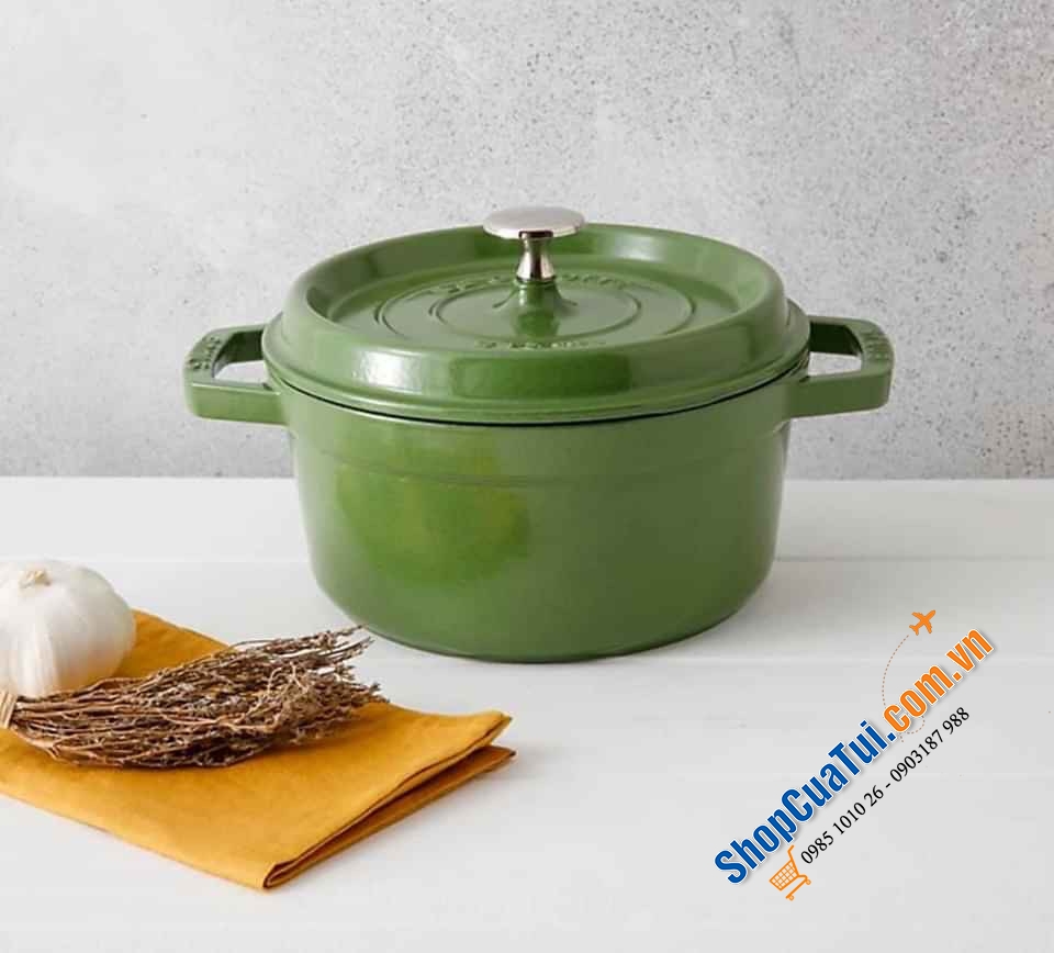 NỒI GANG Staub TOMORROWLAND 20 CM - MÀU XANH LÁ MẠ và MÀU XANH ĐẠI DƯƠNG.