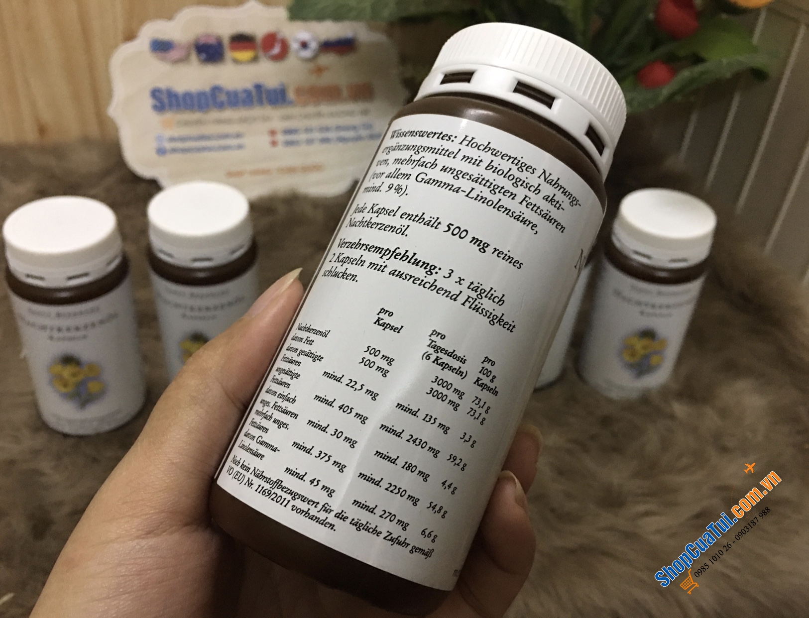 Tinh dầu hoa anh thảo của Đức hàm lượng 500mg - hộp 200 viên.