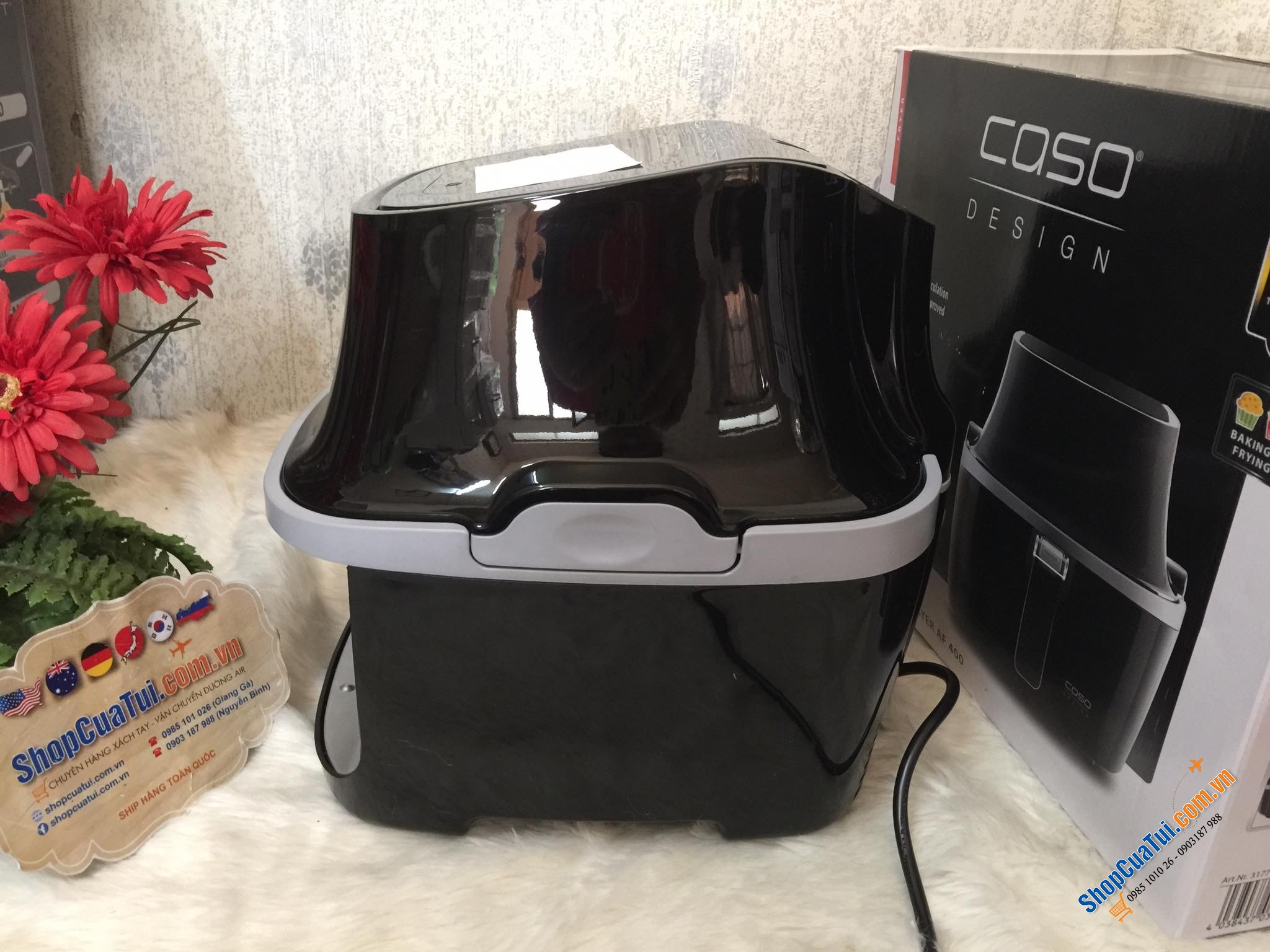 NỒI CHIÊN KHÔNG DẦU CASO AF400 - CỦA  ĐỨC chiên 1kg thực phẩm tương đương 3 lít - Tháo rời được phần maiso ở trên để vệ sinh vô cùng dễ dàng.