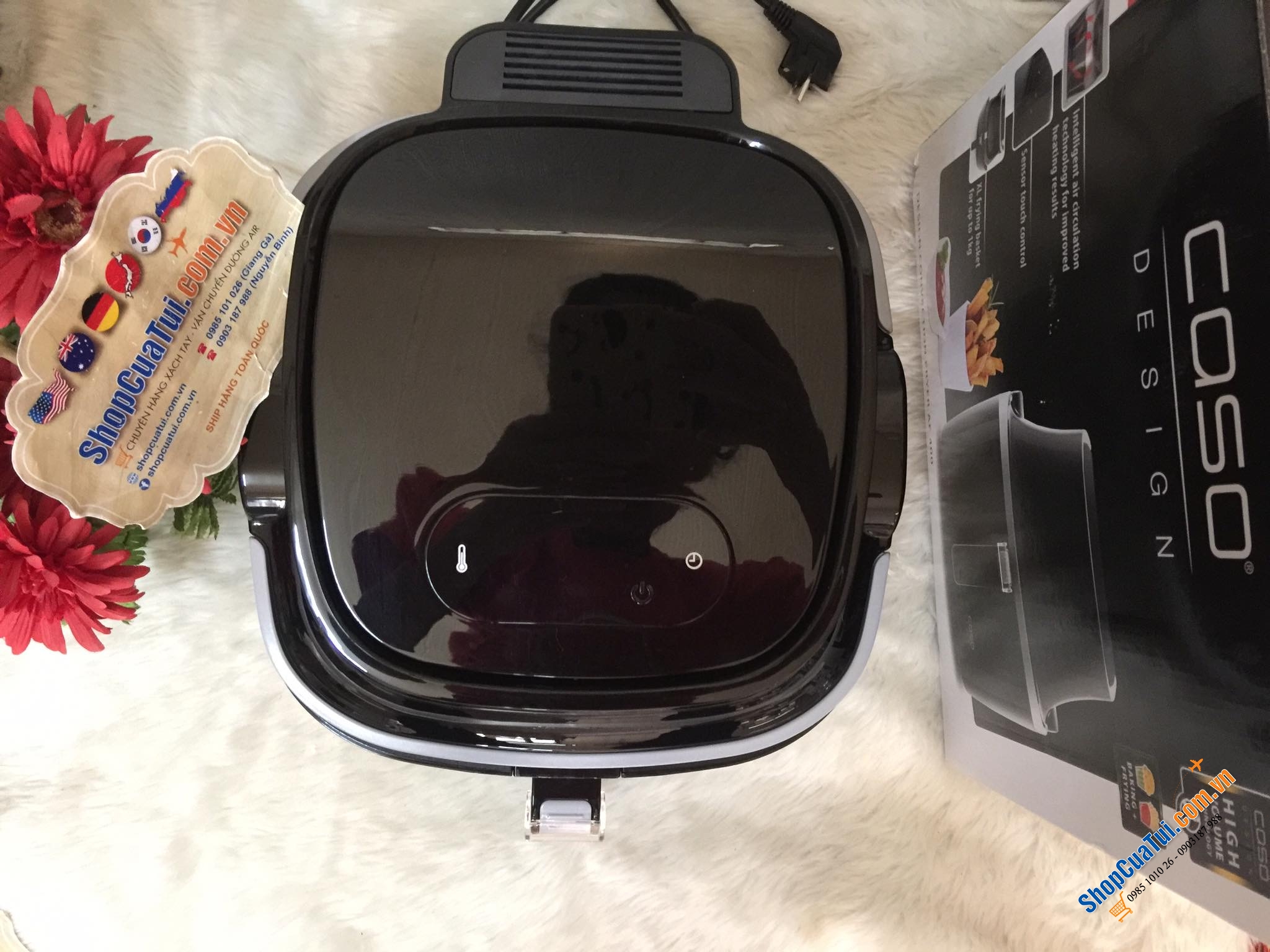 NỒI CHIÊN KHÔNG DẦU CASO AF400 - CỦA  ĐỨC chiên 1kg thực phẩm tương đương 3 lít - Tháo rời được phần maiso ở trên để vệ sinh vô cùng dễ dàng.