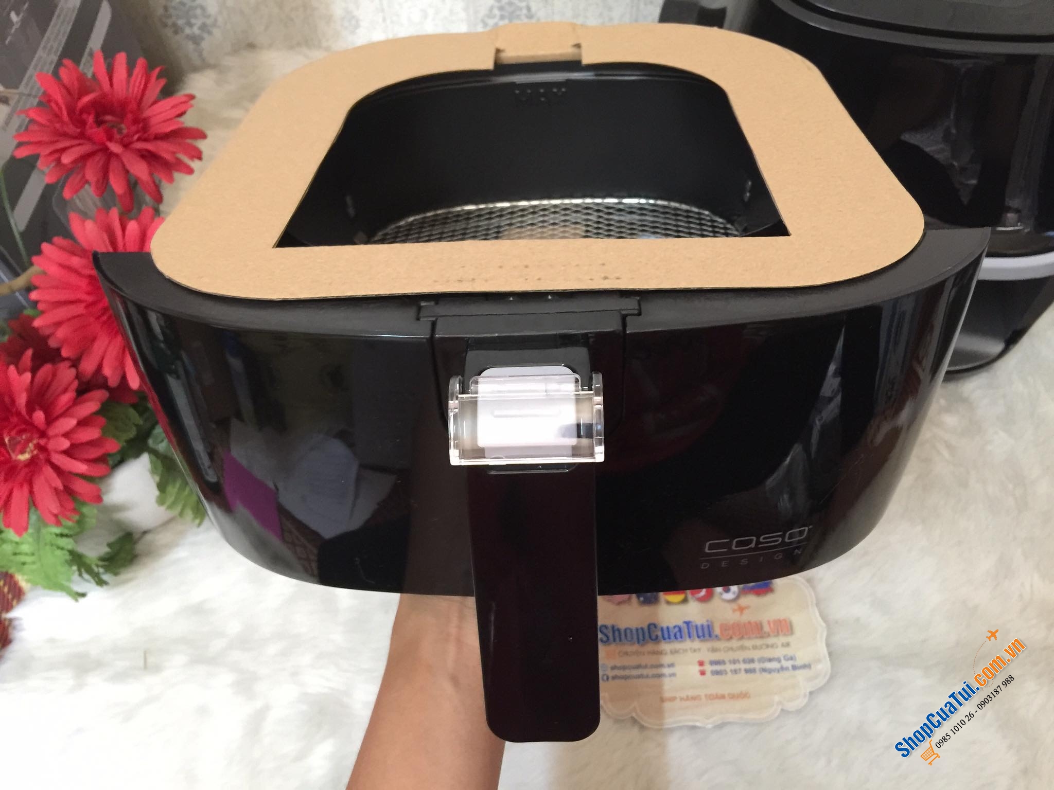 NỒI CHIÊN KHÔNG DẦU CASO AF400 - CỦA  ĐỨC chiên 1kg thực phẩm tương đương 3 lít - Tháo rời được phần maiso ở trên để vệ sinh vô cùng dễ dàng.