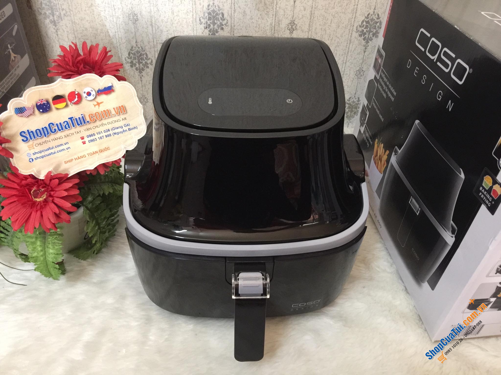 NỒI CHIÊN KHÔNG DẦU CASO AF400 - CỦA  ĐỨC chiên 1kg thực phẩm tương đương 3 lít - Tháo rời được phần maiso ở trên để vệ sinh vô cùng dễ dàng.