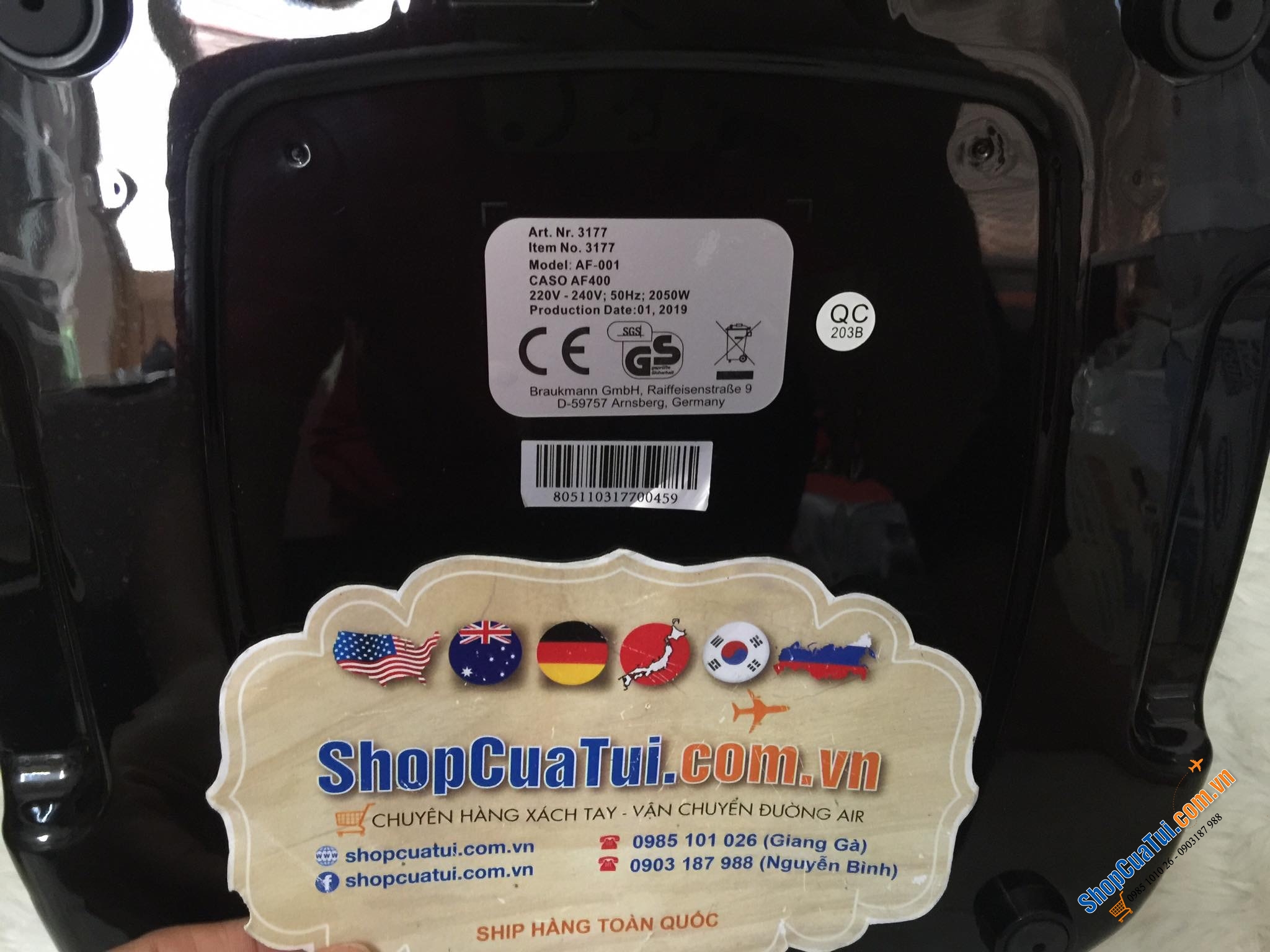 NỒI CHIÊN KHÔNG DẦU CASO AF400 - CỦA  ĐỨC chiên 1kg thực phẩm tương đương 3 lít - Tháo rời được phần maiso ở trên để vệ sinh vô cùng dễ dàng.