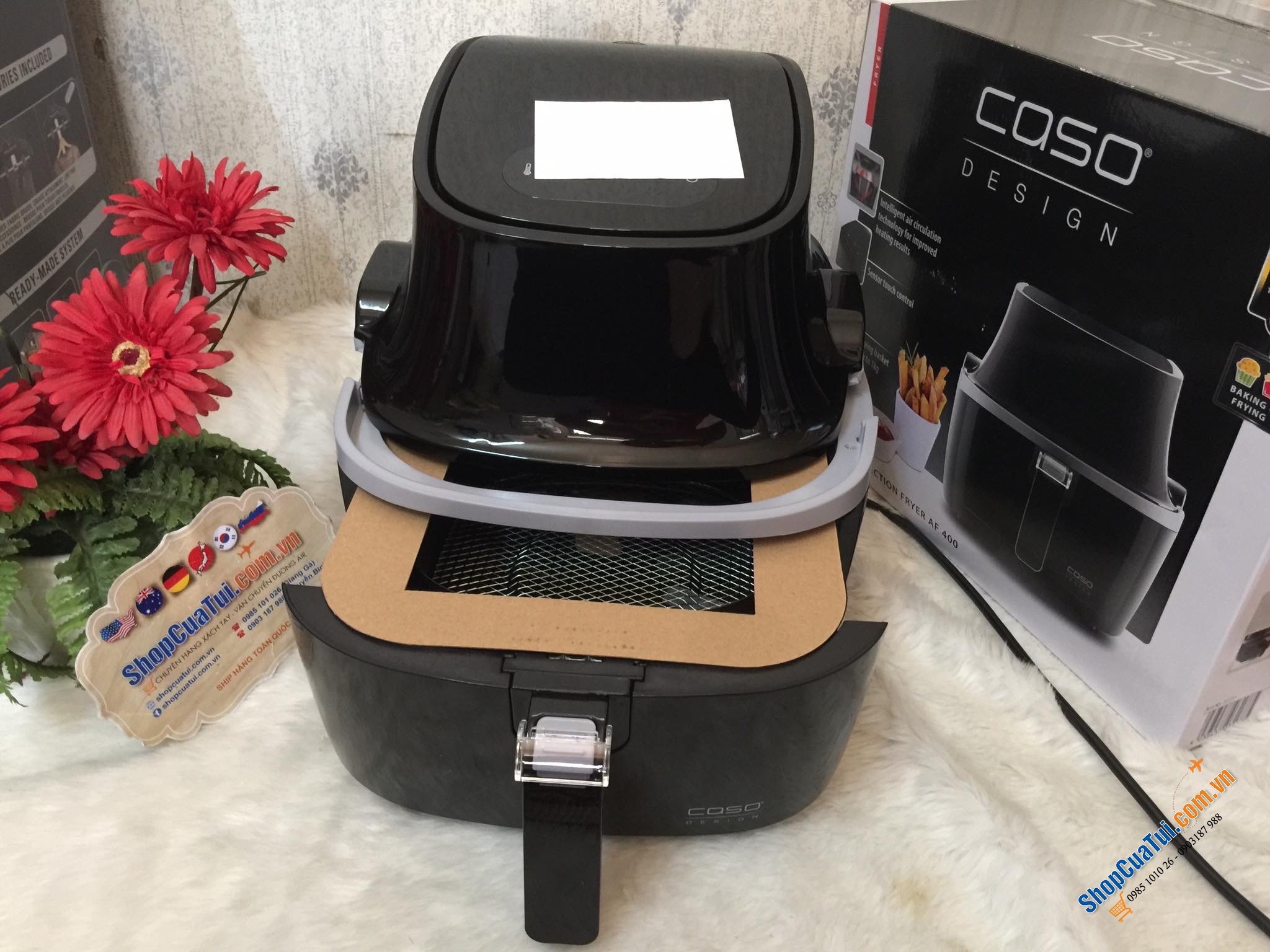 NỒI CHIÊN KHÔNG DẦU CASO AF400 - CỦA  ĐỨC chiên 1kg thực phẩm tương đương 3 lít - Tháo rời được phần maiso ở trên để vệ sinh vô cùng dễ dàng.