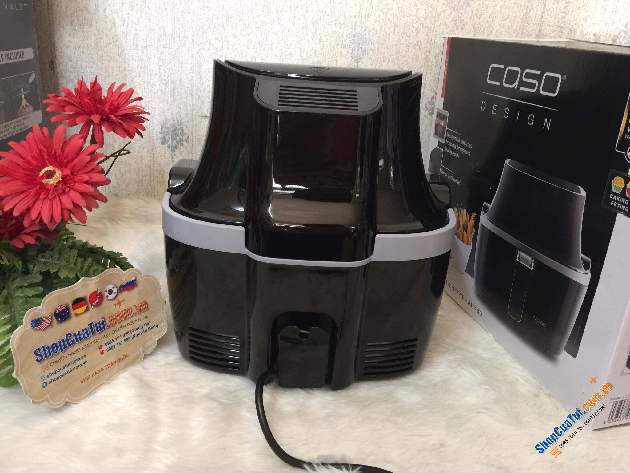 NỒI CHIÊN KHÔNG DẦU CASO AF400 - CỦA  ĐỨC chiên 1kg thực phẩm tương đương 3 lít - Tháo rời được phần maiso ở trên để vệ sinh vô cùng dễ dàng.