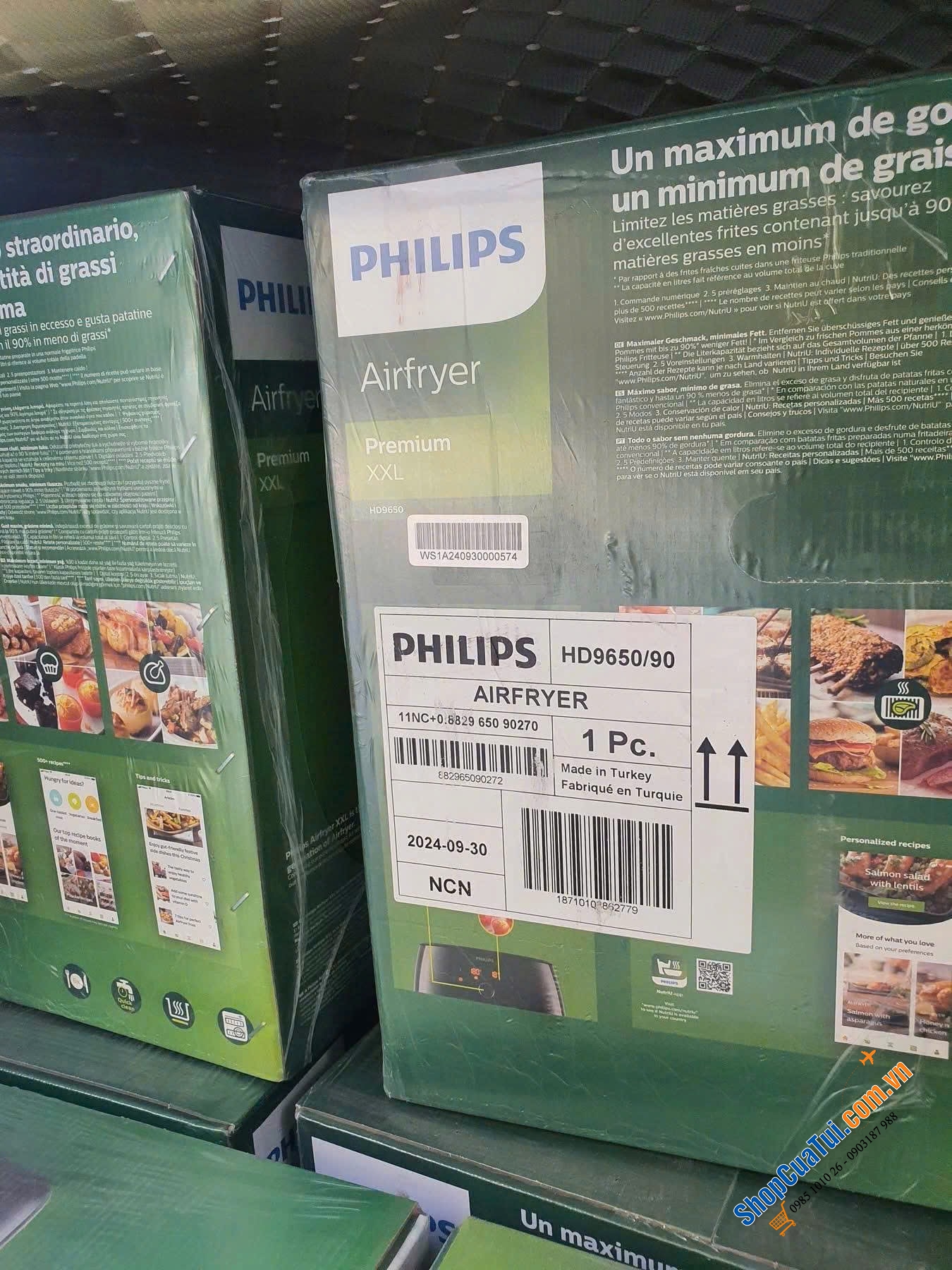 Nồi chiên không dầu Philips XXL HD9650/90 size đại (chiên nướng gà nguyên con 1,4kg)- chiếc nồi chiên xuất sắc nhất thế giới. Model Sản xuất tại Thổ Nhĩ Kỳ