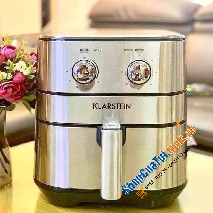 Nồi chiên không dầu Klarstein 5.4l, chiên được gà nguyên con 1-1.5kg thoải mái, bản cơ