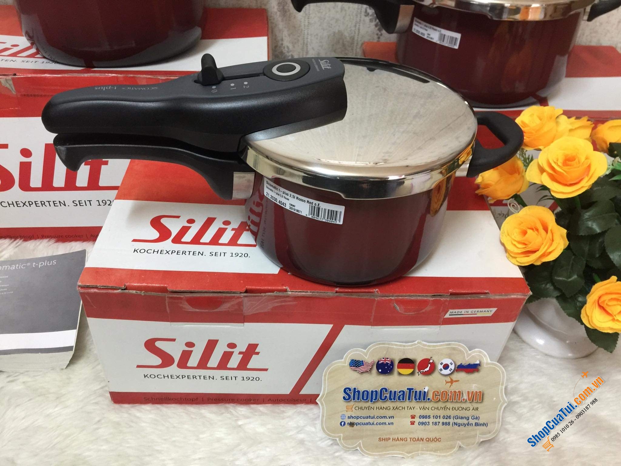 NỒI ÁP SUẤT CAO CẤP SILIT T PLUS MÀU ĐỎ RƯỢU SIÊU HIẾM 2,5 LÍT