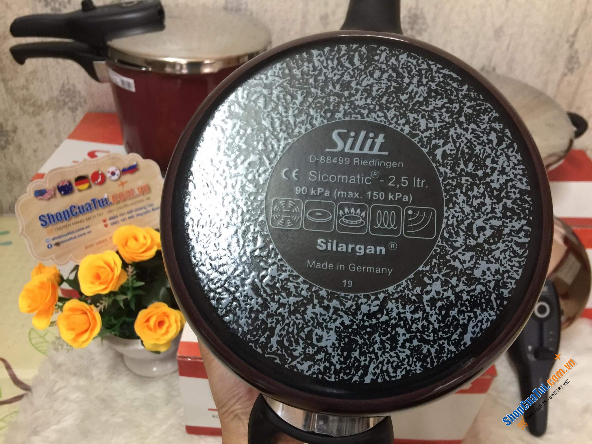 NỒI ÁP SUẤT CAO CẤP SILIT T PLUS MÀU ĐỎ RƯỢU SIÊU HIẾM 6,5 LÍT
