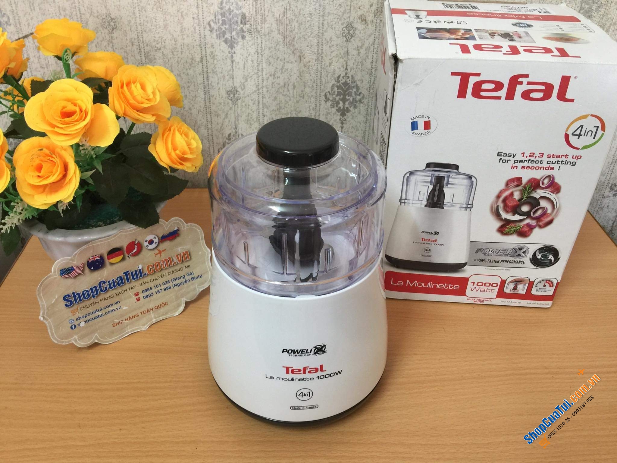 Máy xay thịt Tefal DPA130 - Máy xay thịt cá rau đa năng Tefal DPA 130 công suất 1000W cực khỏe, hàng xịn xò